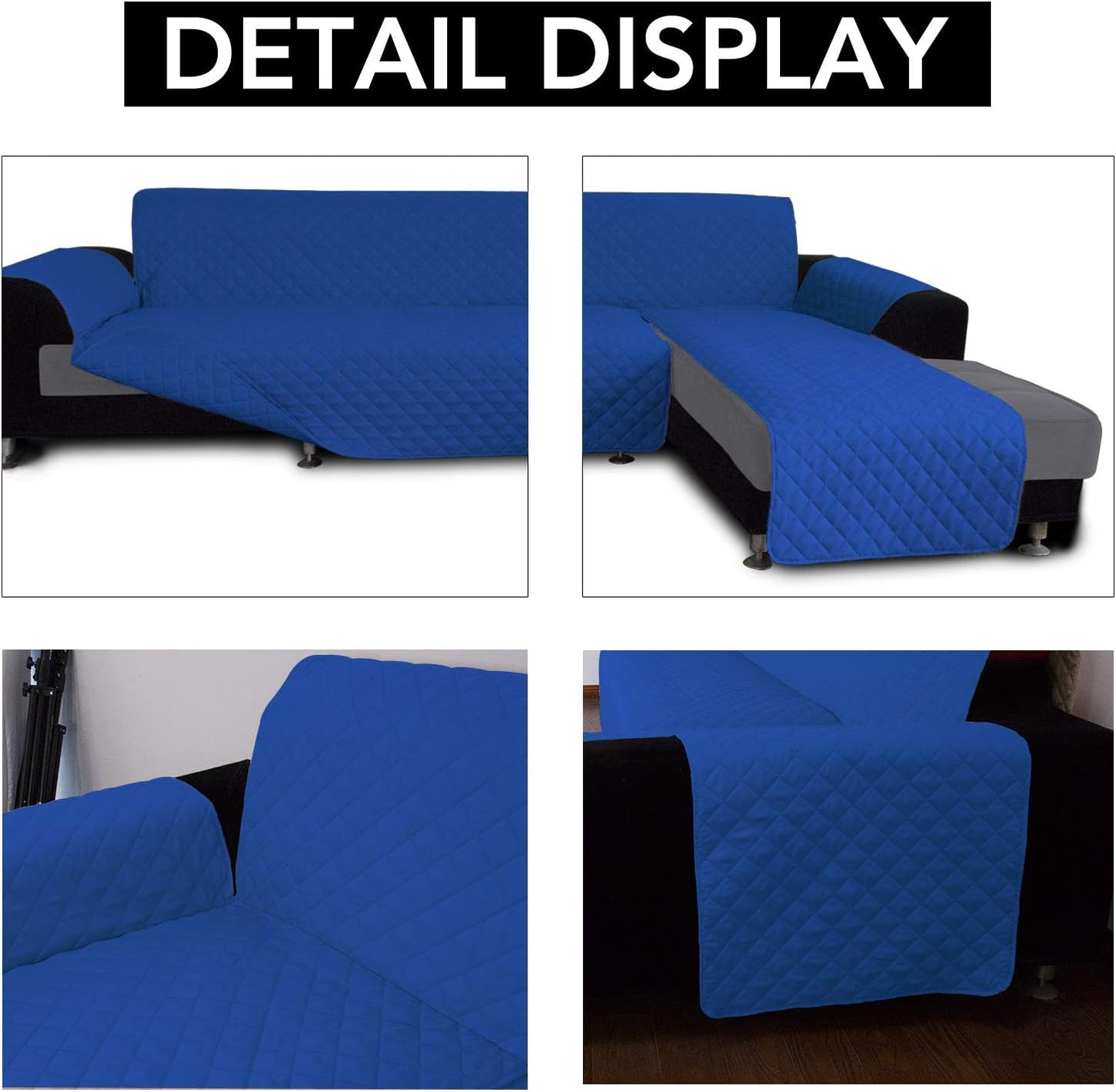 Easy-Going Sofa Slipcover L Shape Sofa Cover Sectional Couch Cover Furniture Protector Mat for Pets Dog Cat (Large,ClassicBlue/ClassicBlue)