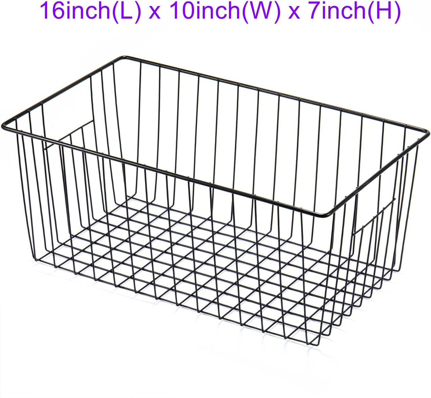 16inch Upright Freezer Organizer Baskets for 13-14,16-21 cu.ft Standup Freezer, Settle freezer chaos and reduce food waste effectively, Durable, Fully Use Space, Improve Air Circulate, Black, 6pcs