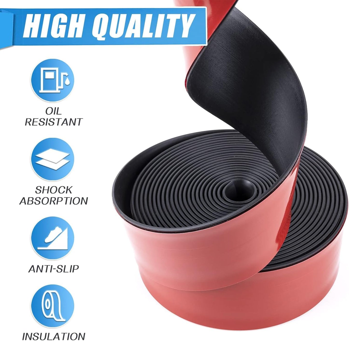 Adhesive Rubber Strips Neoprene Sheets, Rolls & Strips with Adhesive Backing Rubber Pads Self Stick Seal Gasket Sticky Back for Matting Padding - 4" Wide x 1/16" Thick x 10' Long
