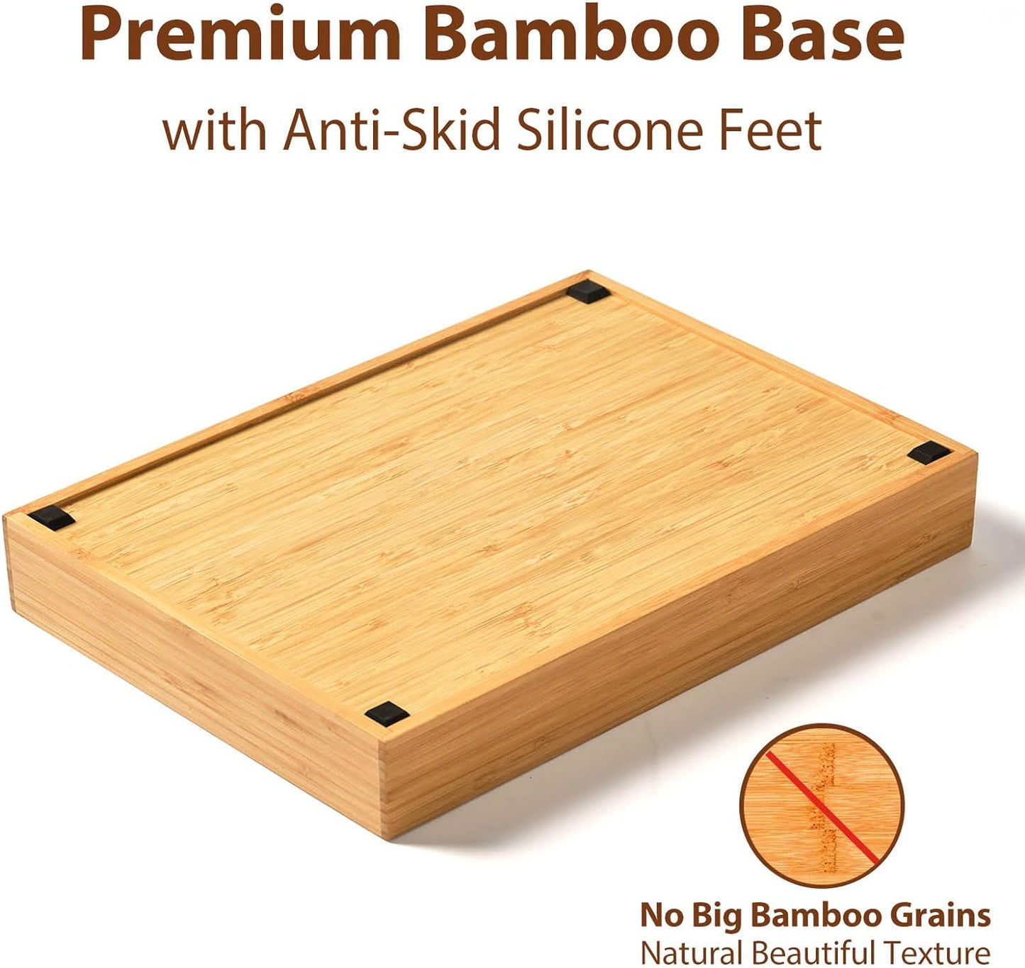 Umilife Bamboo Kitchen Drawer Organizer, 9 Inch Silverware Utensils Tray Holder for Small Drawer, Wood Caddy for Flatware Cutlery Knives