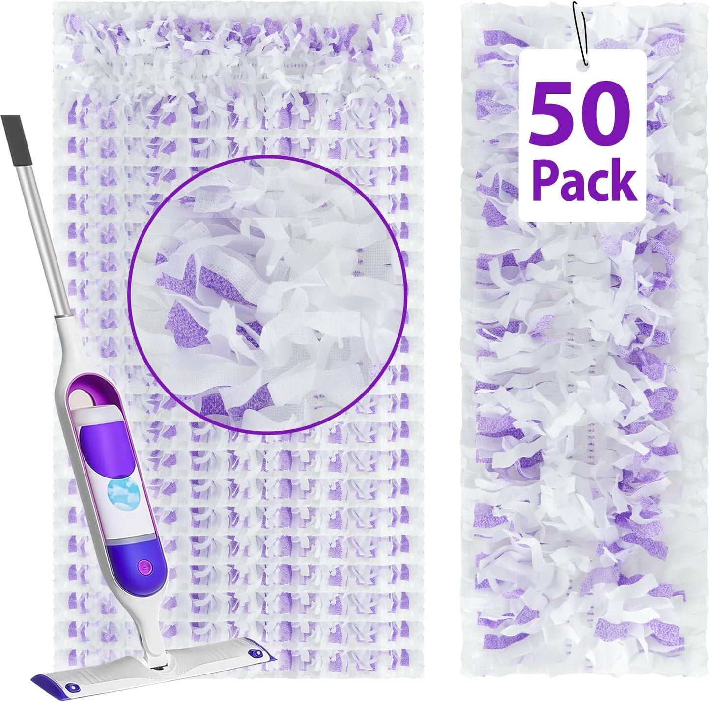 50 Count ‌Disposable Heavy-Duty Power Mop Pads Refills for Swiffer Power Mop,Replacement Floor Cleaning Refills, Non-Washable & Unscented, Compatible with Swiffer PowerMop (Quick-Absorb, No Residue)
