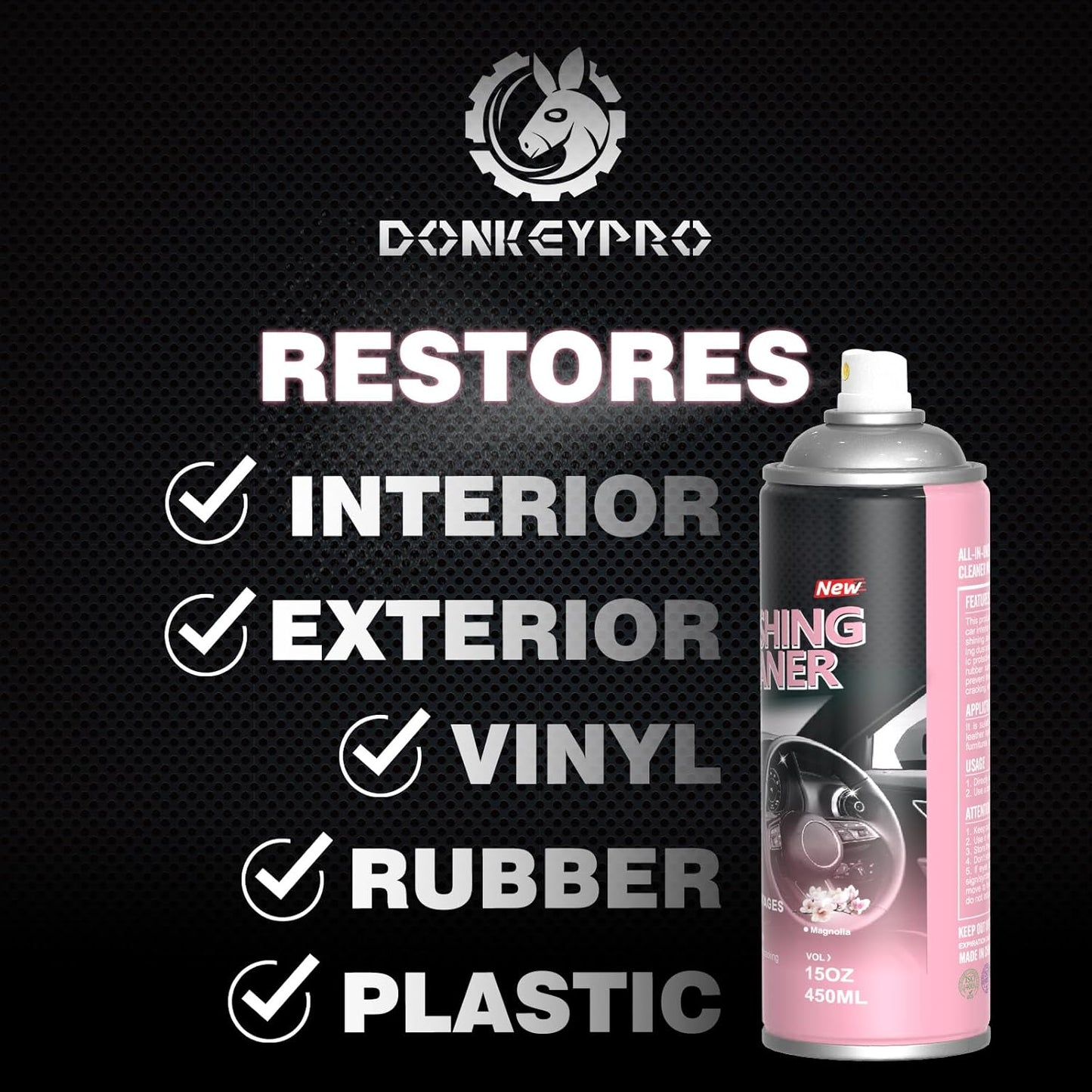 Car interior protectant Spray-Repels Dust & Staining,Restores & Protects Plastic, Vinyl, Leather - UV Guard, Anti-Aging, Long-Lasting Gloss, Exterior & Interior Car Polishing Cleaner (2 x 15oz)