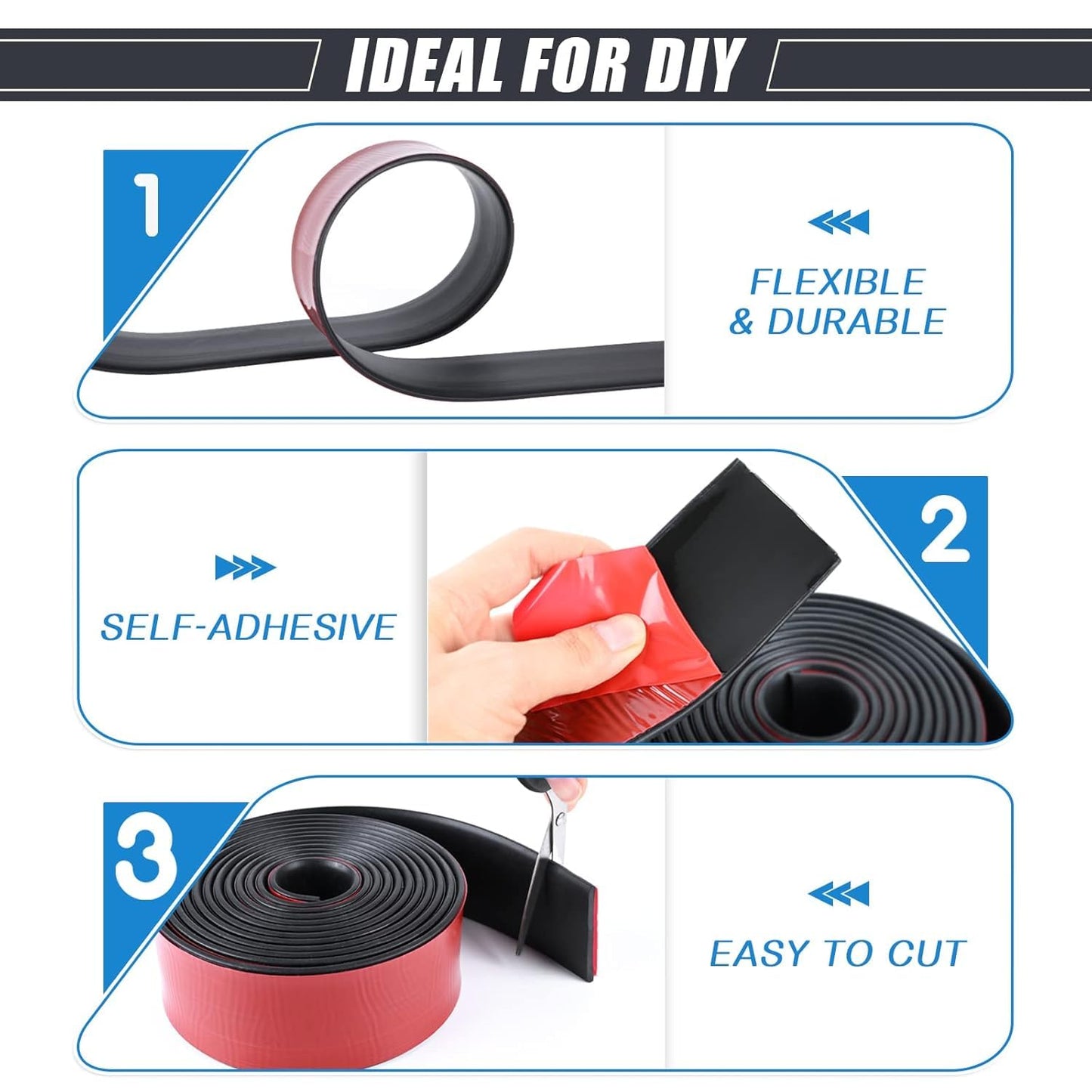 Adhesive Rubber Strips Neoprene Rubber Sheets, Rolls & Strips with Adhesive Backing Rubber Pads Self Stick Seal Rubber Gasket Adhesive Back for Matting Padding - 4" Wide x 1/16" Thick x 20' Long
