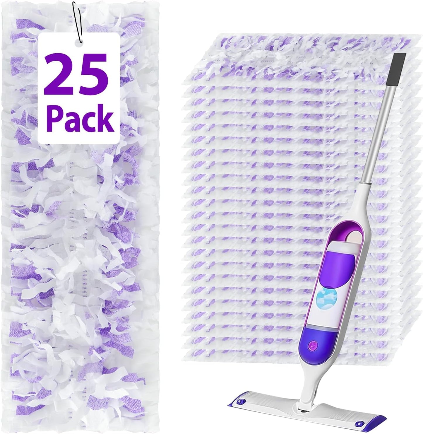 25 Count ‌Disposable Heavy-Duty Power Mop Pads Refills for Swiffer Power Mop,Replacement Floor Cleaning Refills, Non-Washable & Unscented, Compatible with Swiffer PowerMop (Quick-Absorb, No Residue)
