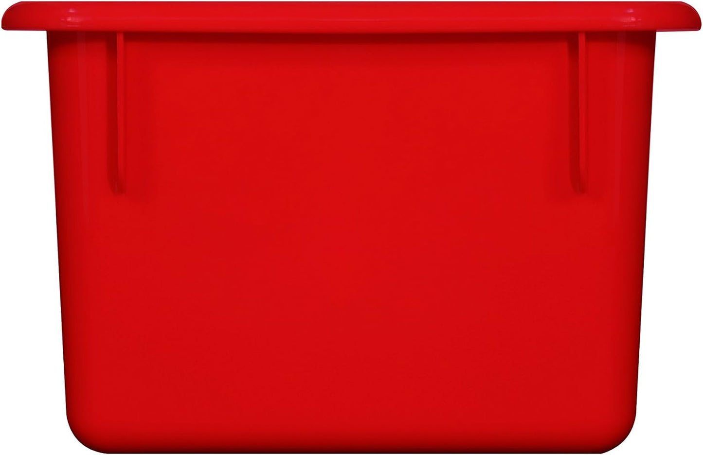Wood Designs Cubby Storage Bin, Heavy Duty Plastic Containers for Kids Red Cubby Tray Set of 25