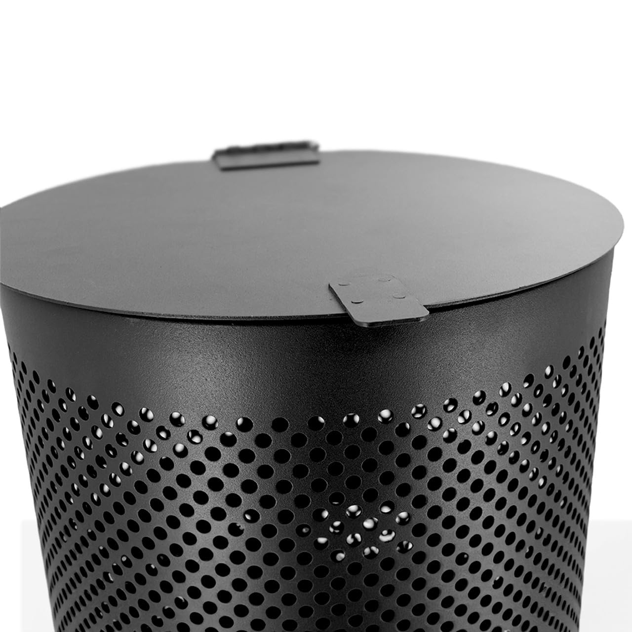 ZERO WASTE USA - Round Outdoor 10 Gallon Capacity Waste Can - 100% Rust-Free, Powder-Coated, Commercial Grade Aluminum to Withstand Weather. 10-Year Warranty (Matte Black)