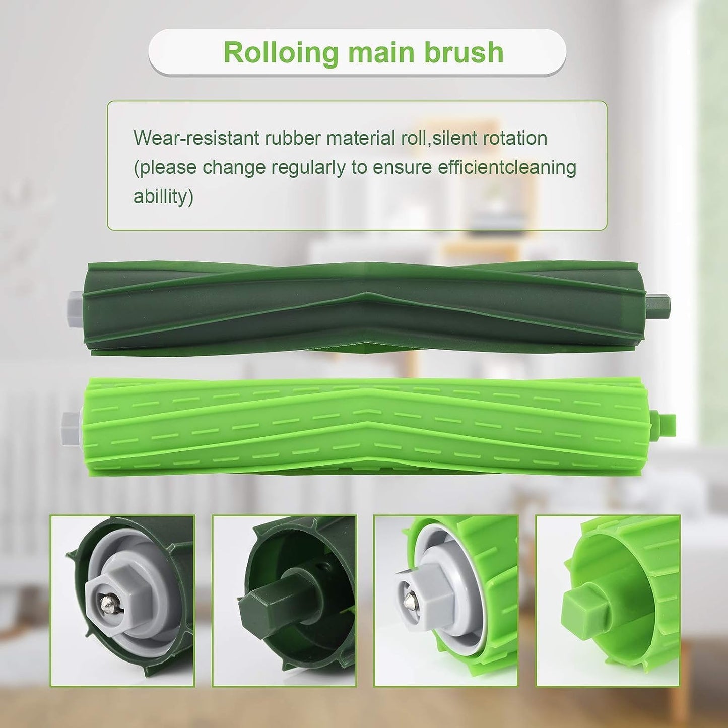 19 Pack Replacement Parts Accessories Compatible for iRobot Roomba i3 i3+ i7 i7+ i4 i6 i6+i8 i8+/Plus E5 E6 E7 J7 I E &J Series Vacuum Cleaner, 3 Set of Roller Brush & 8 HEPA Filters & 8 Side Brushes