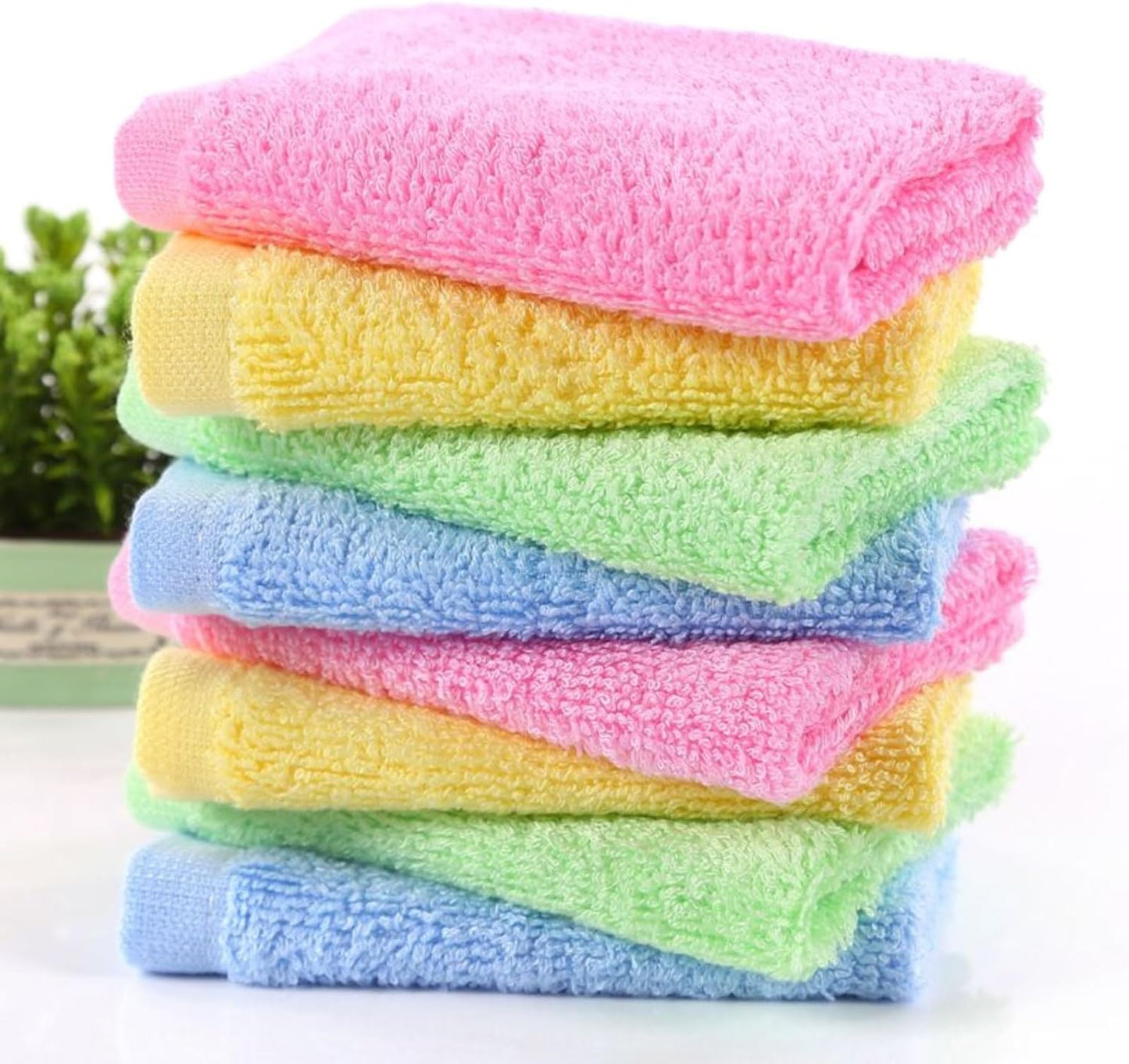 Bamboo Microfiber Cleaning Cloth-8Pcs Kitchen Wash Cloths,Wood Fiber Window Glass Rags,Micro Fiber Cloth for Cleaning Suitable for Dishes,Car Towel Rag Made From Baby Washcloths Material (blue)