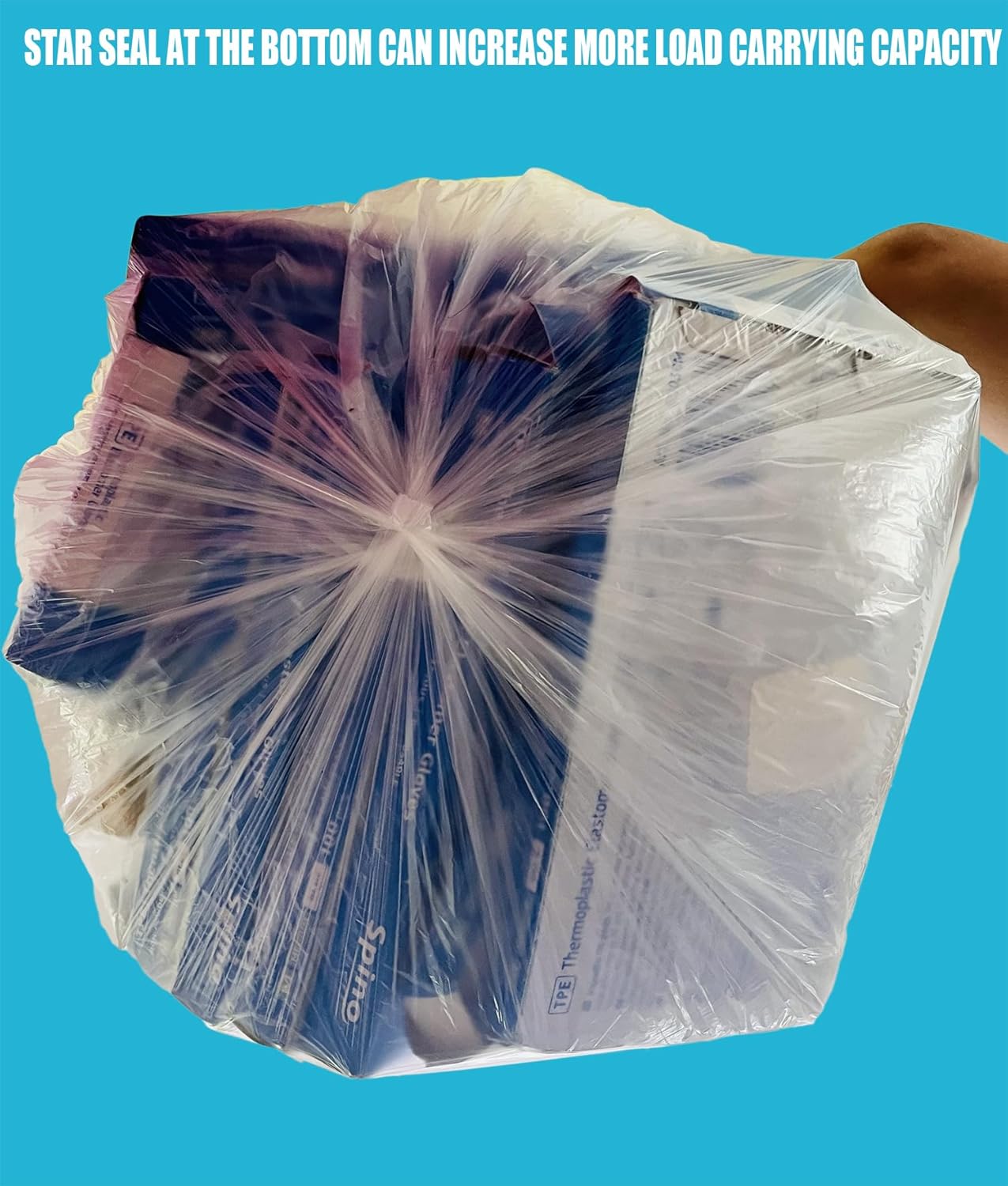 Trash Bags 13 Gallon, 1000 Count Bulk Value Pack, Clear Plastic Recycling Garbage Bags, Multi-purpose Tall Kitchen Trash Bags Can Liners for Business Home Commercial and Industrial