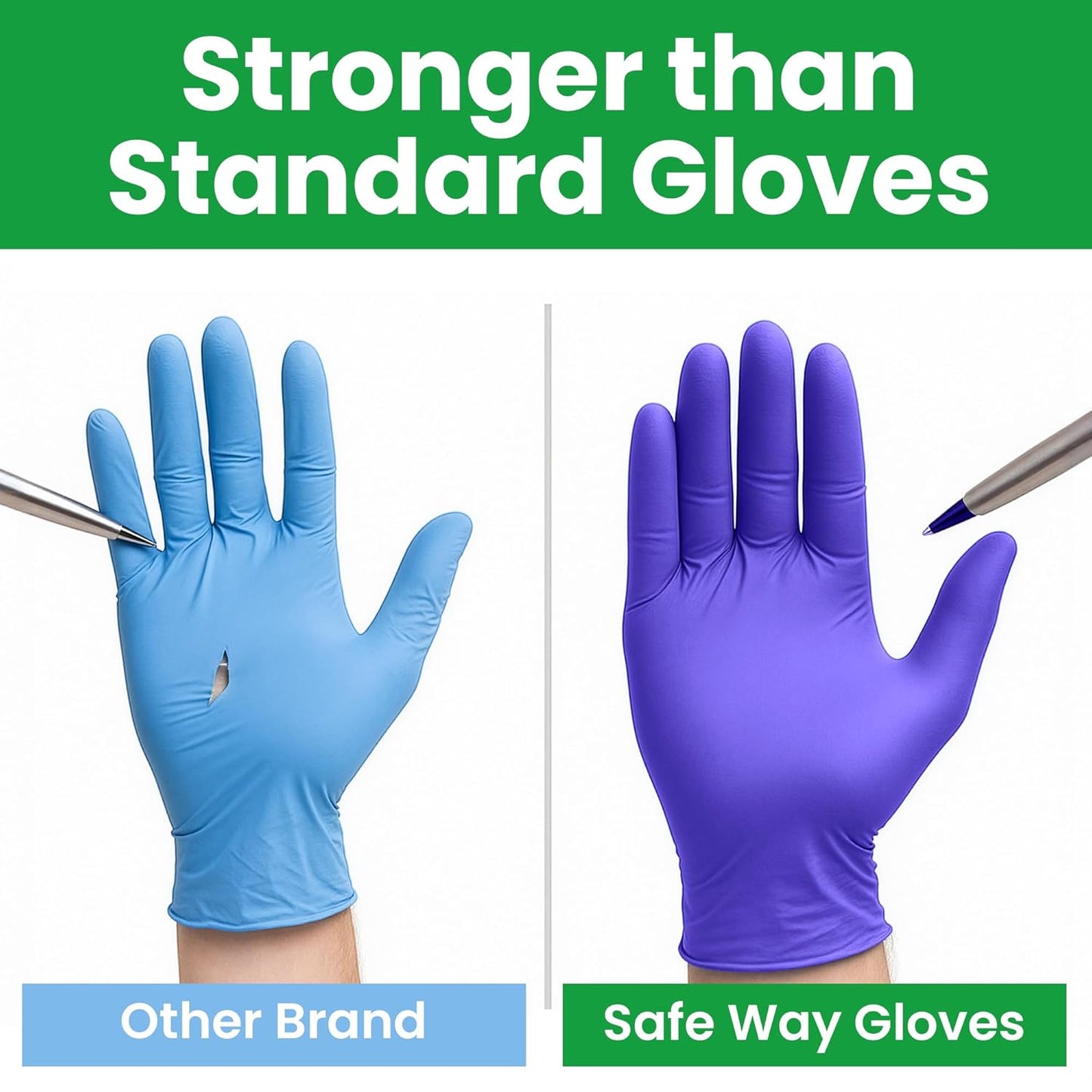 SafeWay Nitrile Disposable Gloves — Multi-Purpose Powder-Free, Non-Latex, Medical Use, and Textured Fingertips for Food Prep, Cleaning, Tattoo, Nursing, Lab, Examination, & More — (10000 pcs, Small)