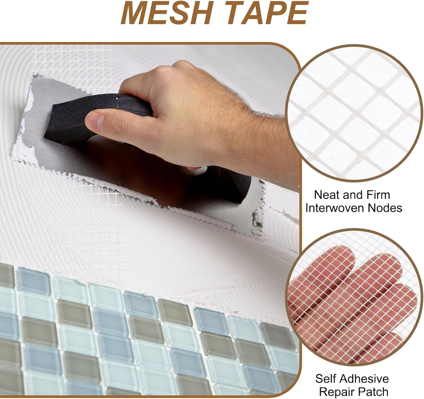 PATIKIL Drywall Repair Mesh Tape, 8 inch x 82 ft Fiberglass Repair Patch Self-Adhesive Dry Wall Joint Tape 12 Mesh Wall Hole Crack and Seam Patch, White