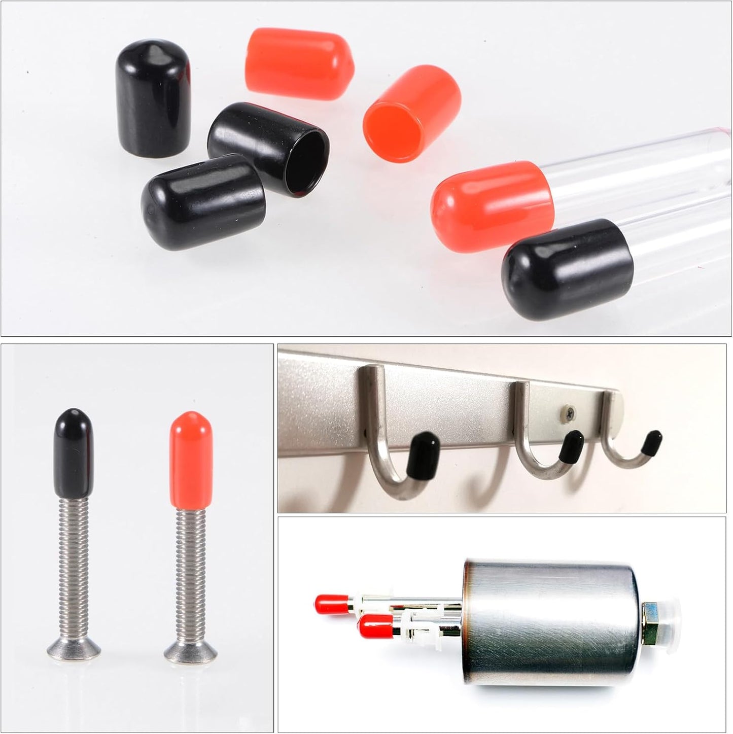 uxcell 20pcs Rubber End Caps 7mm ID Vinyl PVC Round Tube Bolt Cap Cover Screw Thread Protectors Light Brown