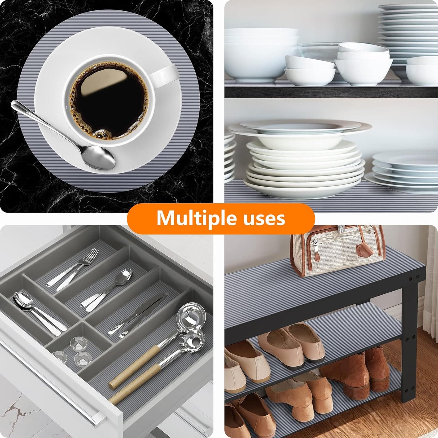 Shelf Liners for Kitchen Cabinets Non Adhesive Drawer Liner EVA Material Cupboard Mat Waterproof Refrigerator Mats Washable Fridge Liner for Cupboard and Desks Clear Shelf Liner 23.6 x 78.7 Inches