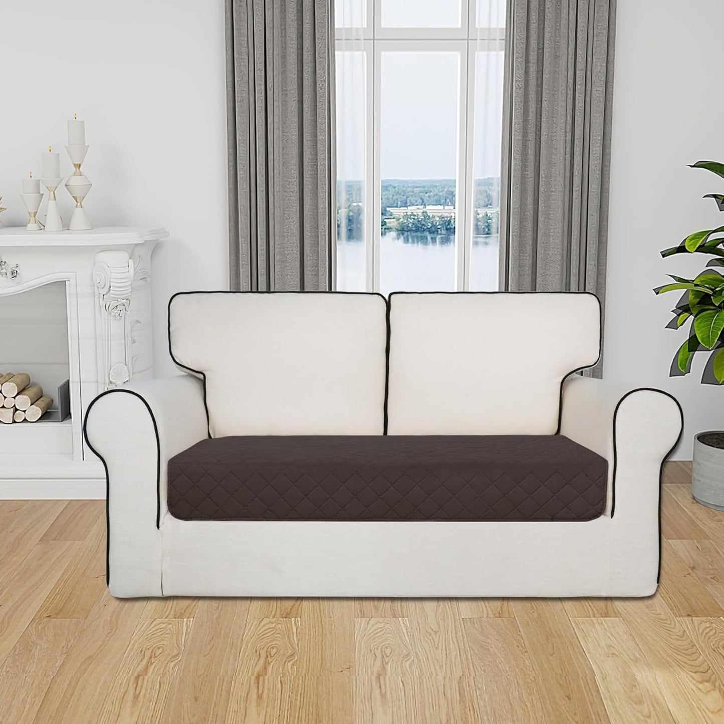 Easy-Going Sectional Couch Covers for Dogs L Shape Sofa Cover Reversible Sofa Slipcover Chaise Lounge Cover Furniture Protector Cover for Pets Dog Cat (30 x 50 inches, Chocolate/Beige)