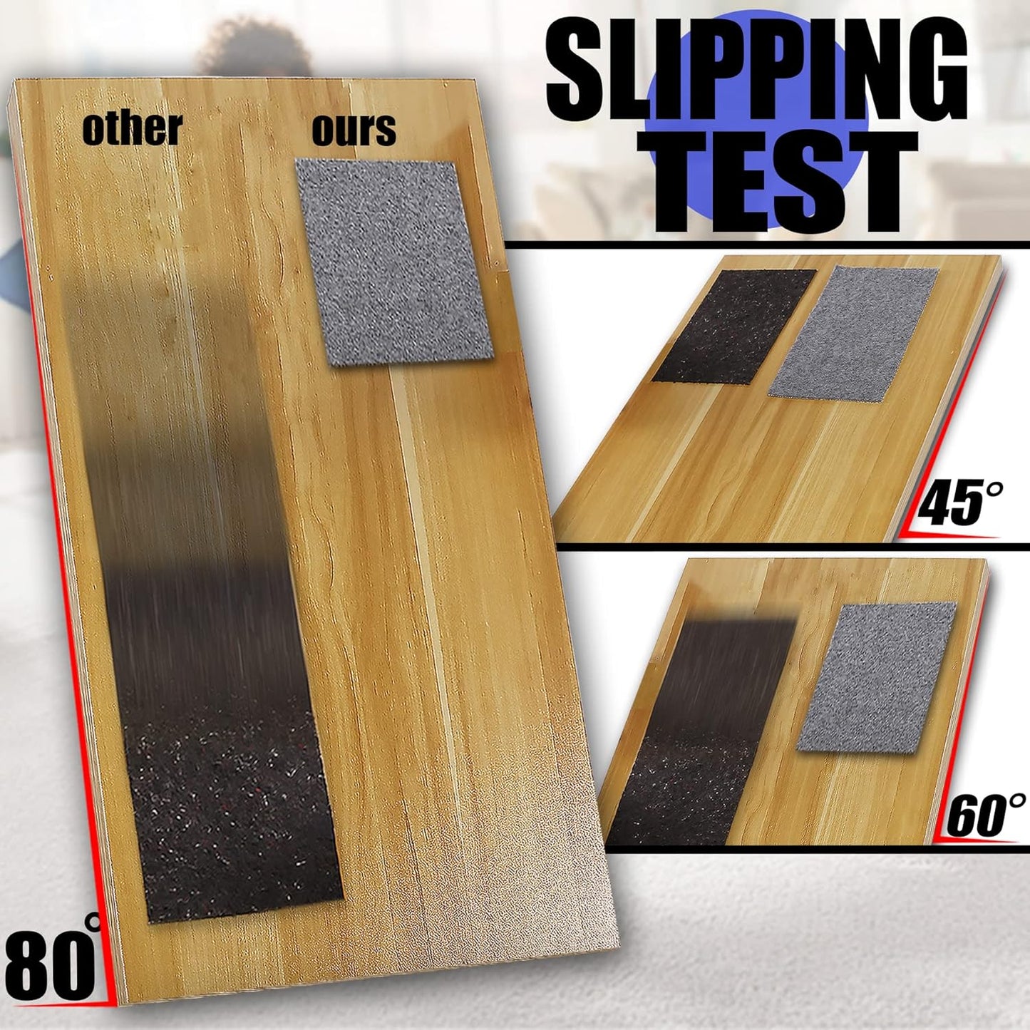 Non Slip Rug Pad Grippers - 5x7, 1/4" Thick, Felt + Rubber Double Layers Area Carpet Mat Tap, Provides Protection and Cushioning for Hardwood or Tile Floors