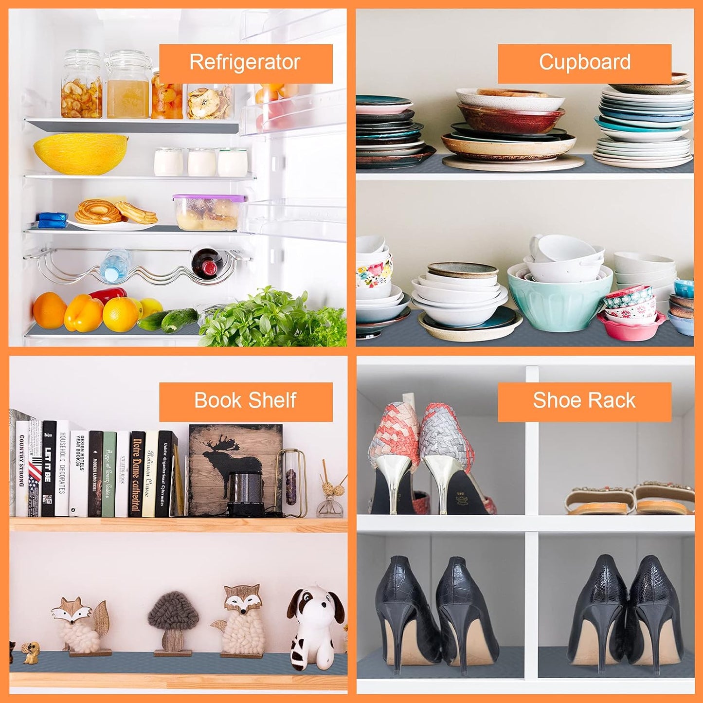 Shelf Liners for Kitchen Cabinets Non Adhesive Drawer Liner EVA Material Cupboard Mat Waterproof Refrigerator Mats Washable Fridge Liner for Cupboard and Desks Shelf Liner 11.8 x 236.2 Inches