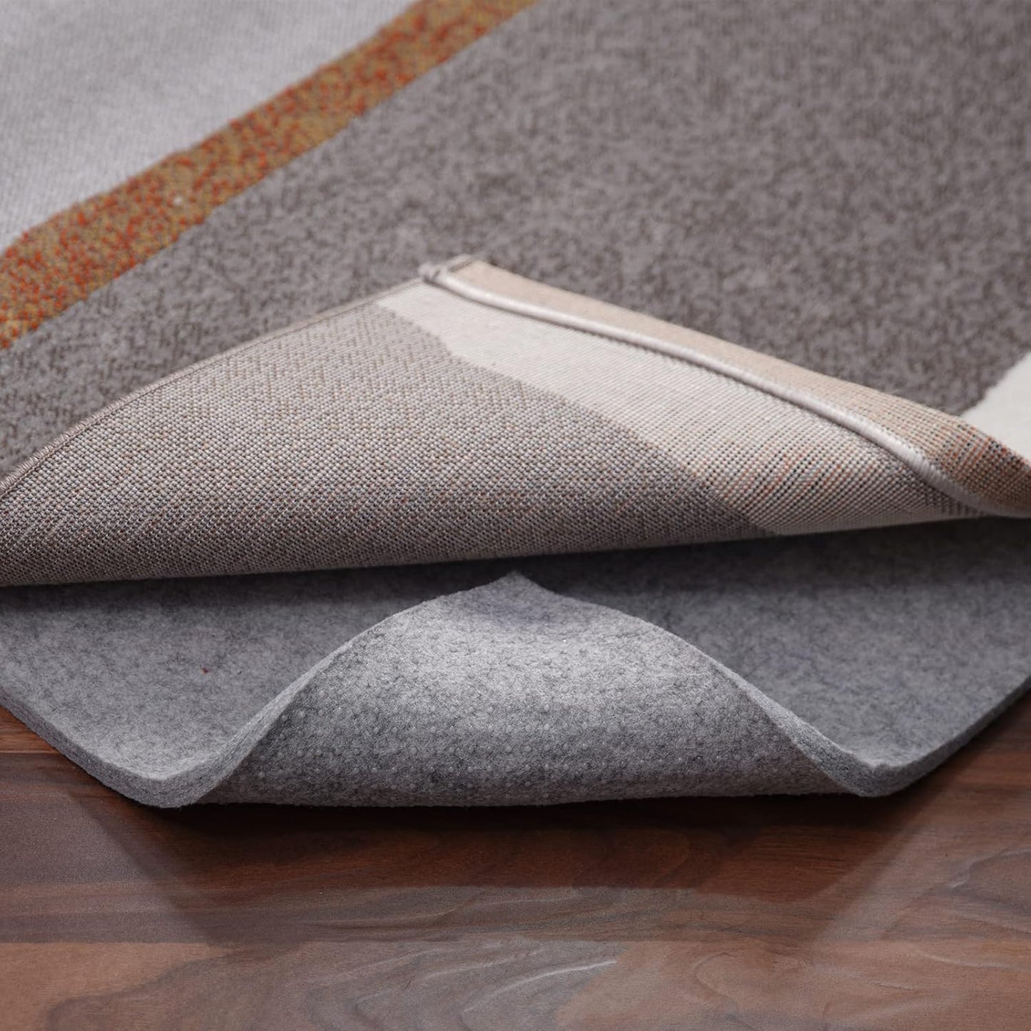 Double-Sided Non Slip Rug Pad Gripper - 2.6x12 Feet 1/4” Thick Dual Surface Felt Under Rug for Area Rugs and Hardwood Floors,Super Cushioned Non Skid Carpet Padding