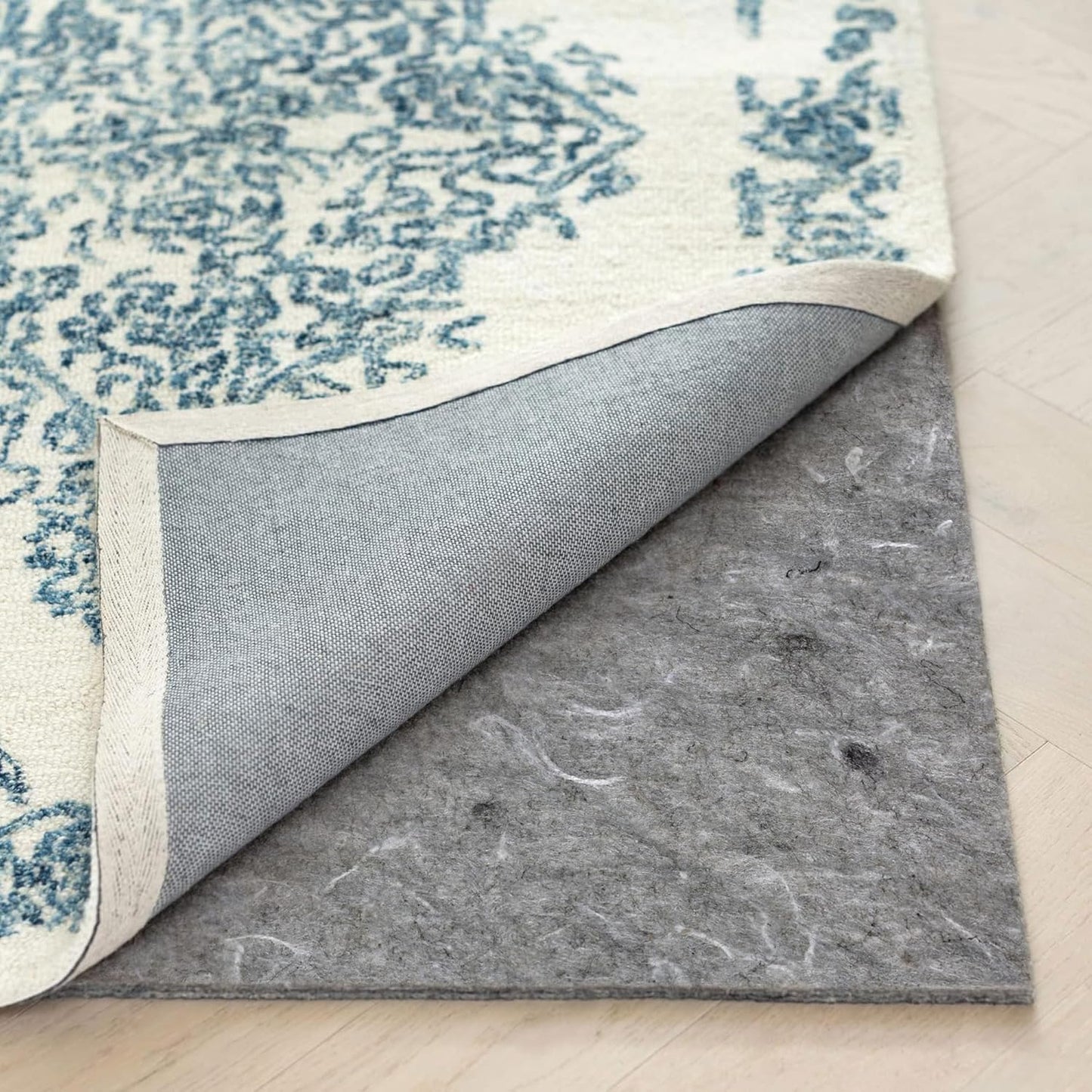 RUGPADUSA - Dual Surface - 9'x11' - 1/8" Thick - Felt + Rubber - Non-Slip Backing Rug Pad - Adds Low-Profile Comfort and Protection