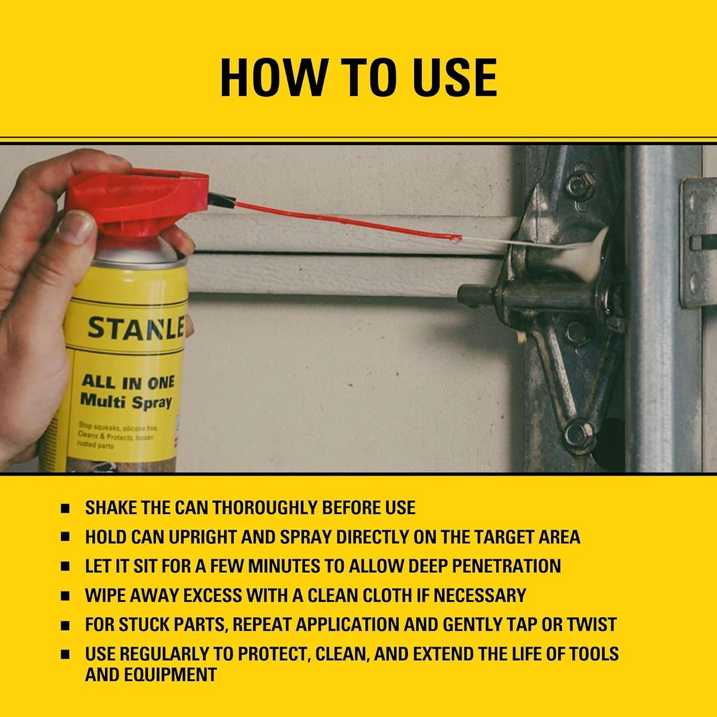 Stanley T240 Corrosion Inhibitor Spray - Rust Remover&Cleaner Aerosol - Versatile Rust Prevention Spray for Garage, RV, Woodworking, Power Tools - 11 Oz, 2 Pack