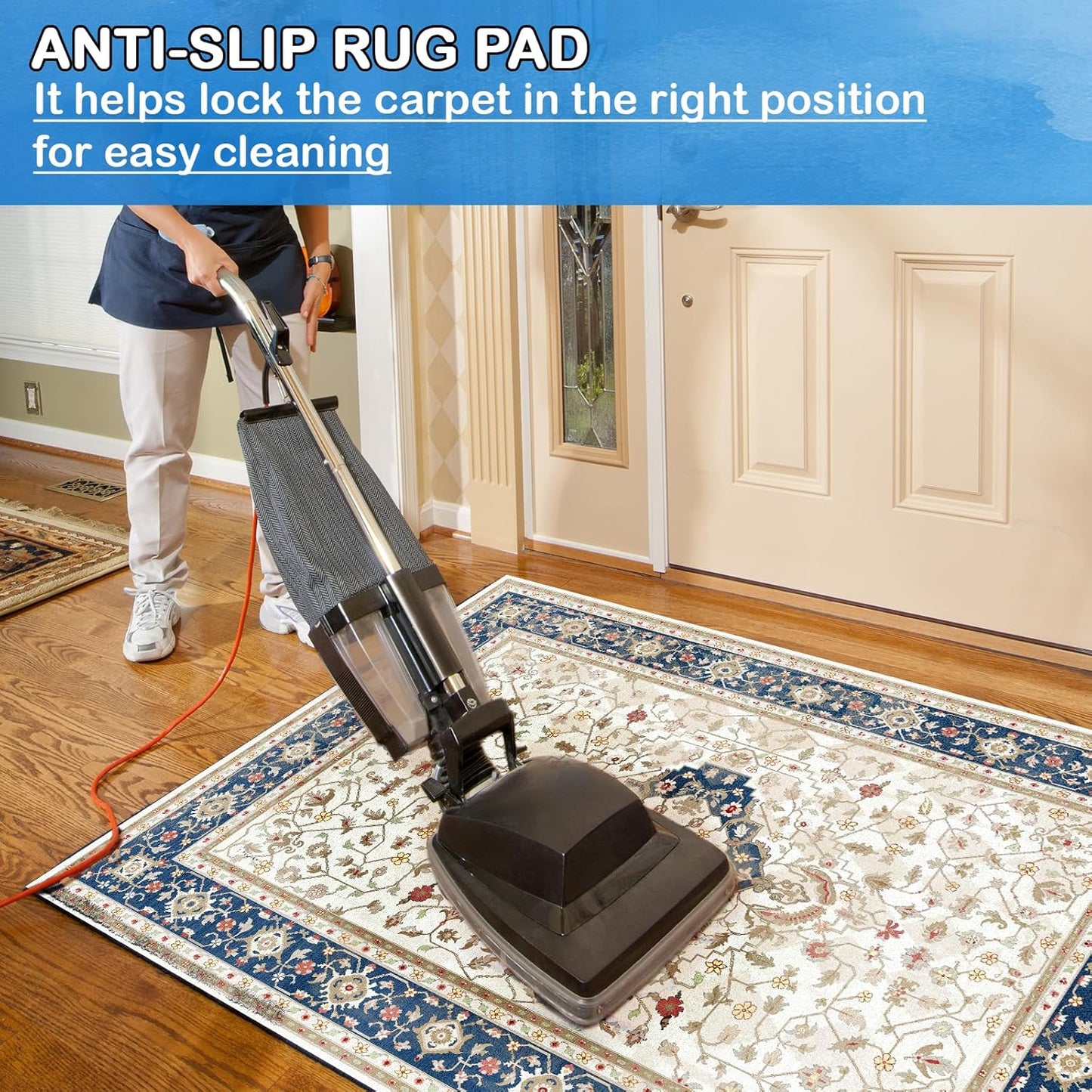 Non-Slip Rug Pads 2 x 6 ft, 100% Waterproof Extra Large Area Rugs Non Skid Rug Pad for All Floors and Finishes Durable Hardwood Floor Protective Felt Keeps Rugs in Place, Safe and Secure