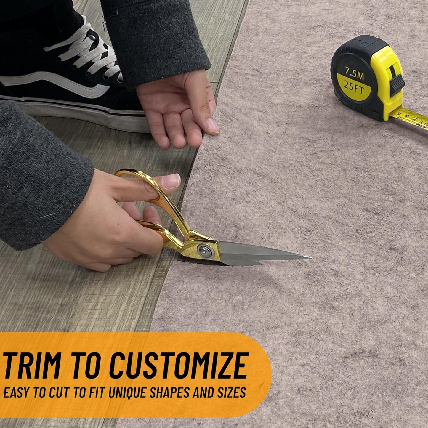 Ottomanson 2' x 8' Non-Slip Rug Pad Gripper 1/4 Inch Thick Dual Surface Felt + Rubber Gripper - Safe for All Floors, Brown