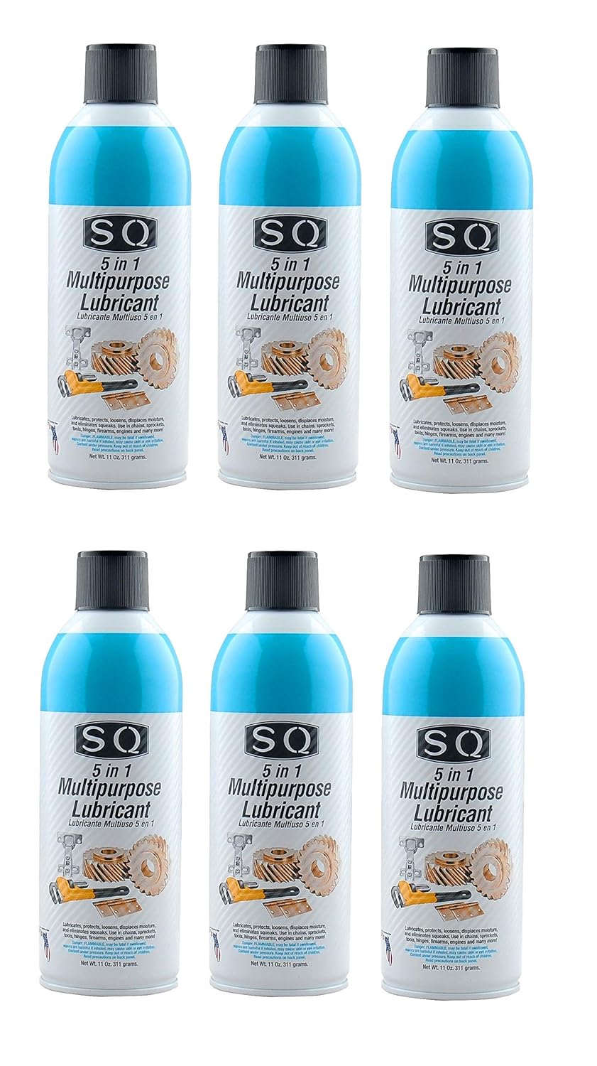 SQ 5 in 1 Multipurpose Oil and Lubricant, 6 Pack, 11 Oz per can