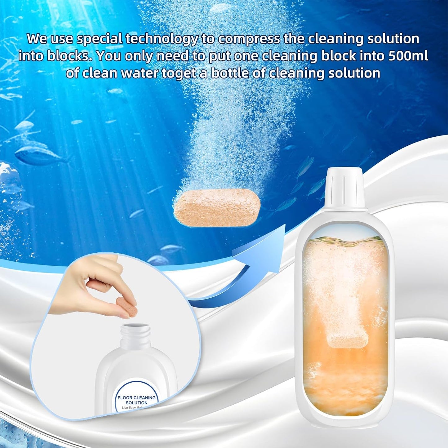 10 Bottles Compatible with Tineco Cleaning Solution Pet 500ml Per Bottle Orange Scents Floor Cleaner Compatible with All Robot Vacuums with Mopping and Cordless Wet/Dry Vacuum (Orange Scents)