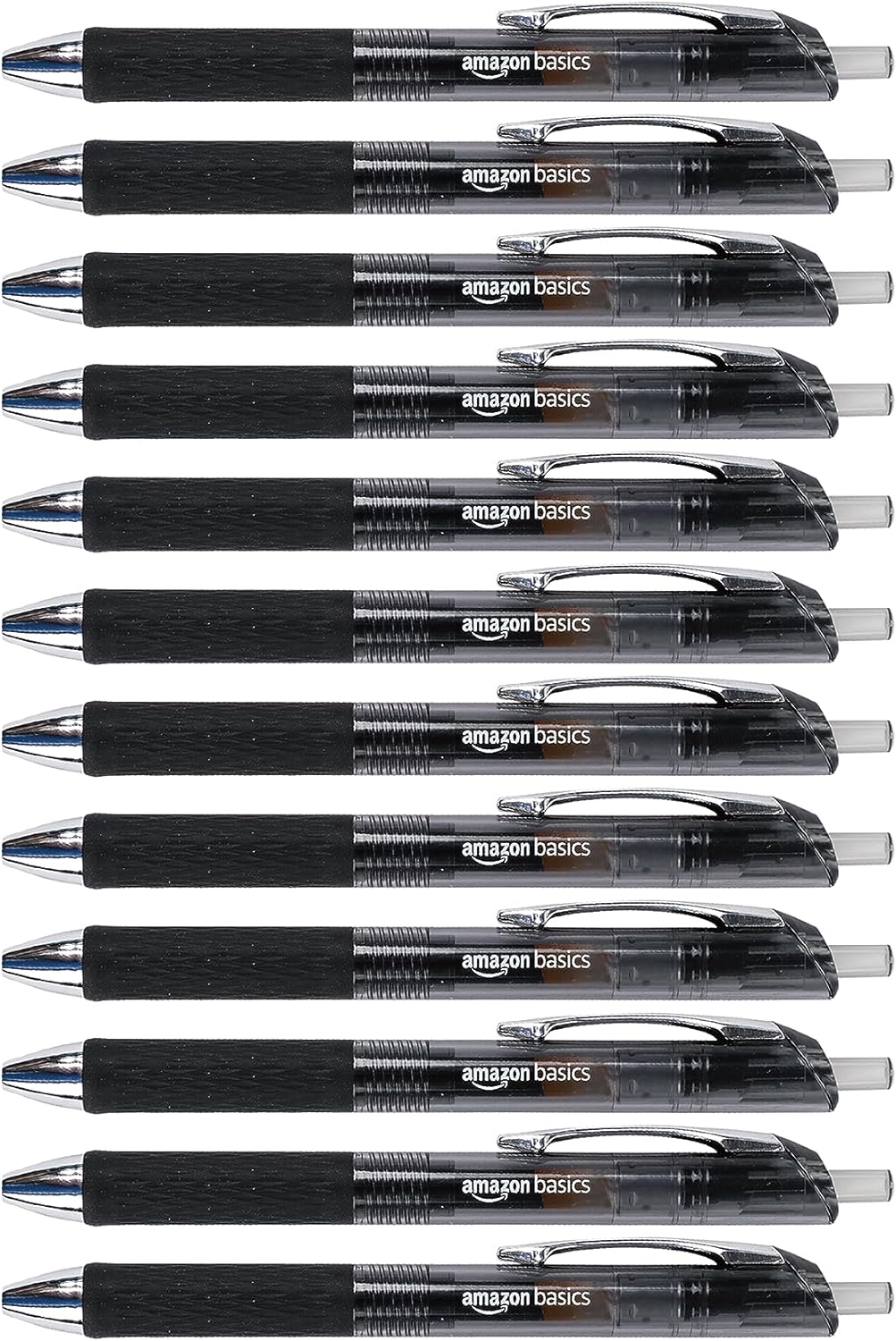 Amazon Basics Gel Pens Fine Point Smooth Writing Pens, Retractable, Black, 0.7mm, 12 Pack