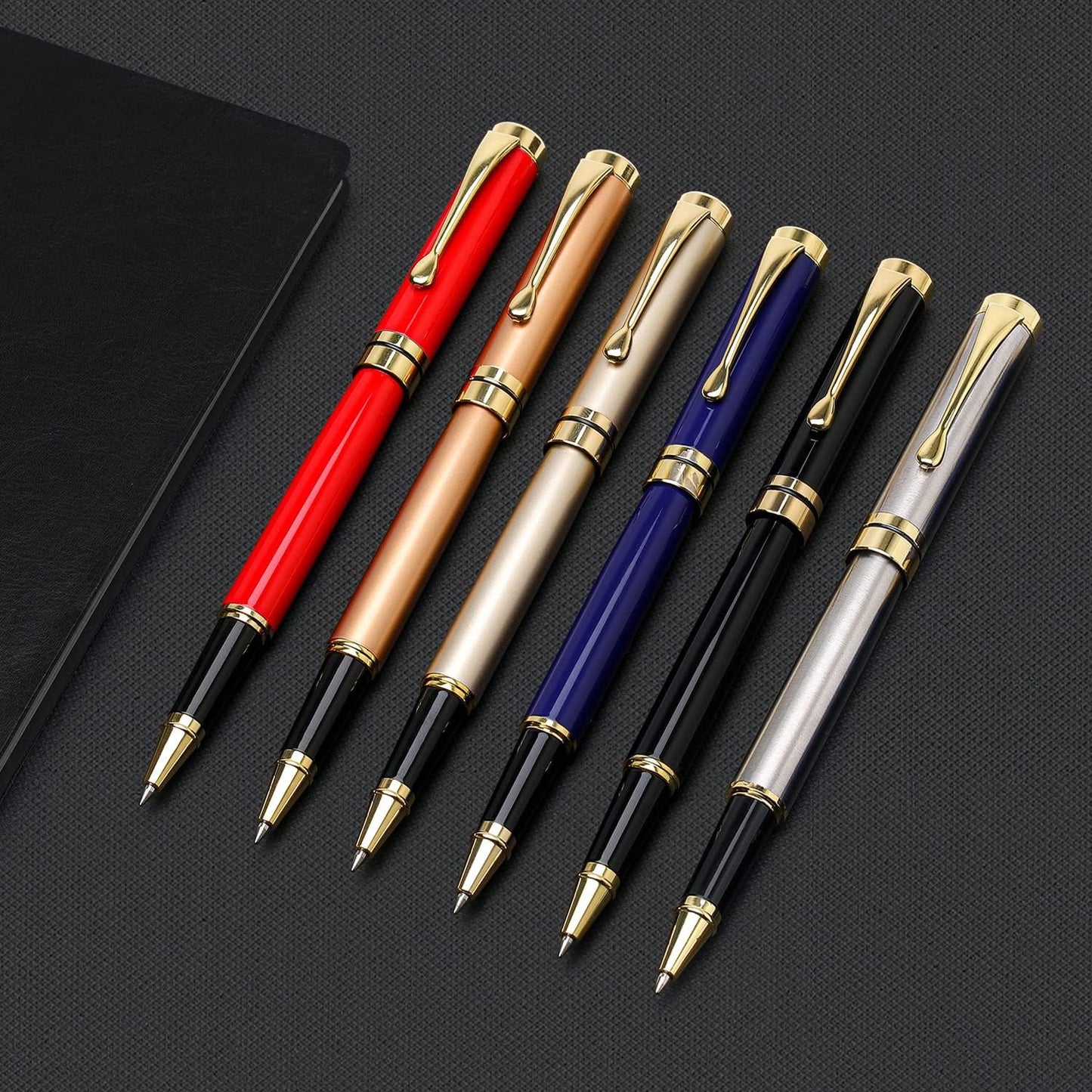 YIVONKA Luxury Ballpoint Pens Best Ball Pen Gift Set for Men & Women Professional Executive Office Nice BallPens Classy Gift Box Ballpoint Black Refill Line width 0.5mm (Rose Gold)