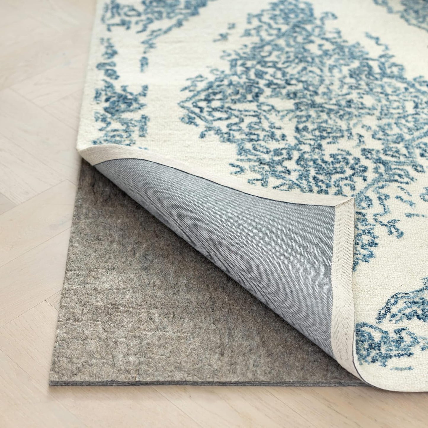 RUGPADUSA - Dual Surface - 6'10" x 9'10" - 3/8" Thick - Felt + Rubber - Enhanced Non-Slip Rug Pad - Adds Comfort and Protection - for Hard Surface Floors