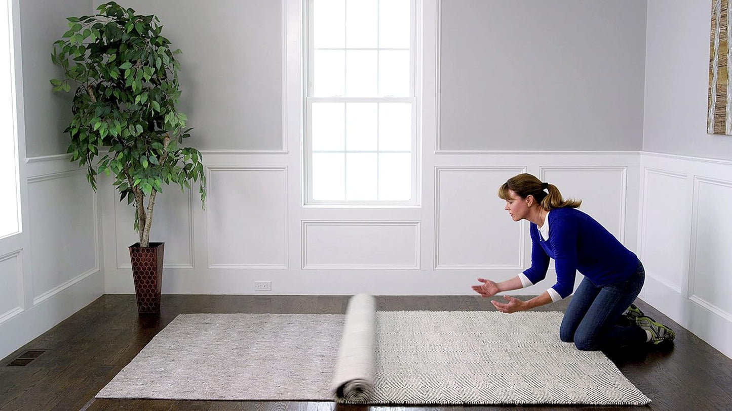 RUGPADUSA - Dual Surface - 9' Square - 1/8" Thick - Felt + Rubber - Non-Slip Backing Rug Pad - Adds Low-Profile Comfort and Protection