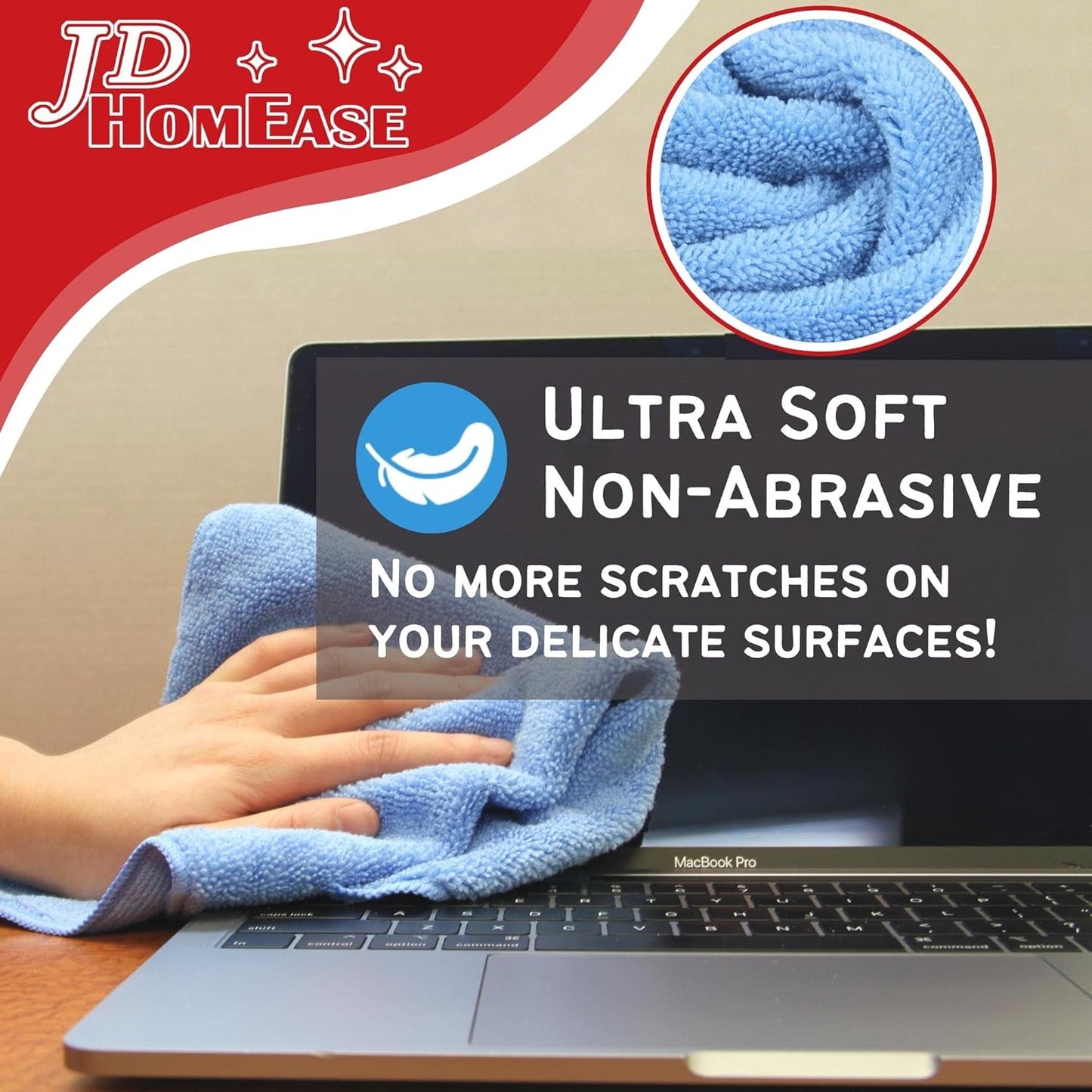 Microfiber Cleaning Cloths, 240 Pack, 16"x16", All-Purpose, Softer, Highly Absorbent, Lint-Free, Reusable, Washable Pro Towels, Brown, for House, Kitchen, Bathroom, Car, Office