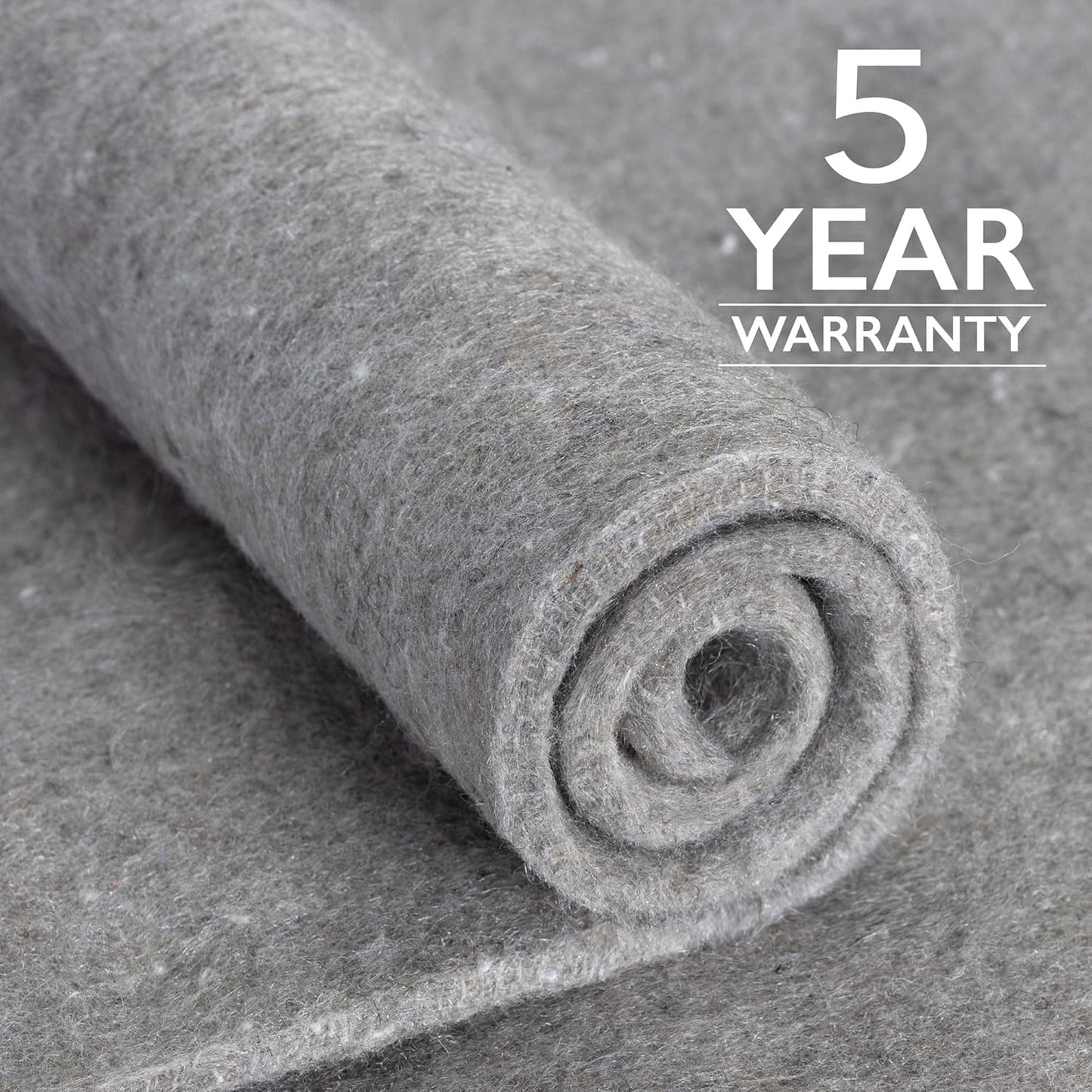 RUGPADUSA - Eco-Plush - 6'x9' - 3/8" Thick - 100% Felt - Extra Cushioned Rug Pad - Available in 3 Thicknesses, Many Custom Sizes