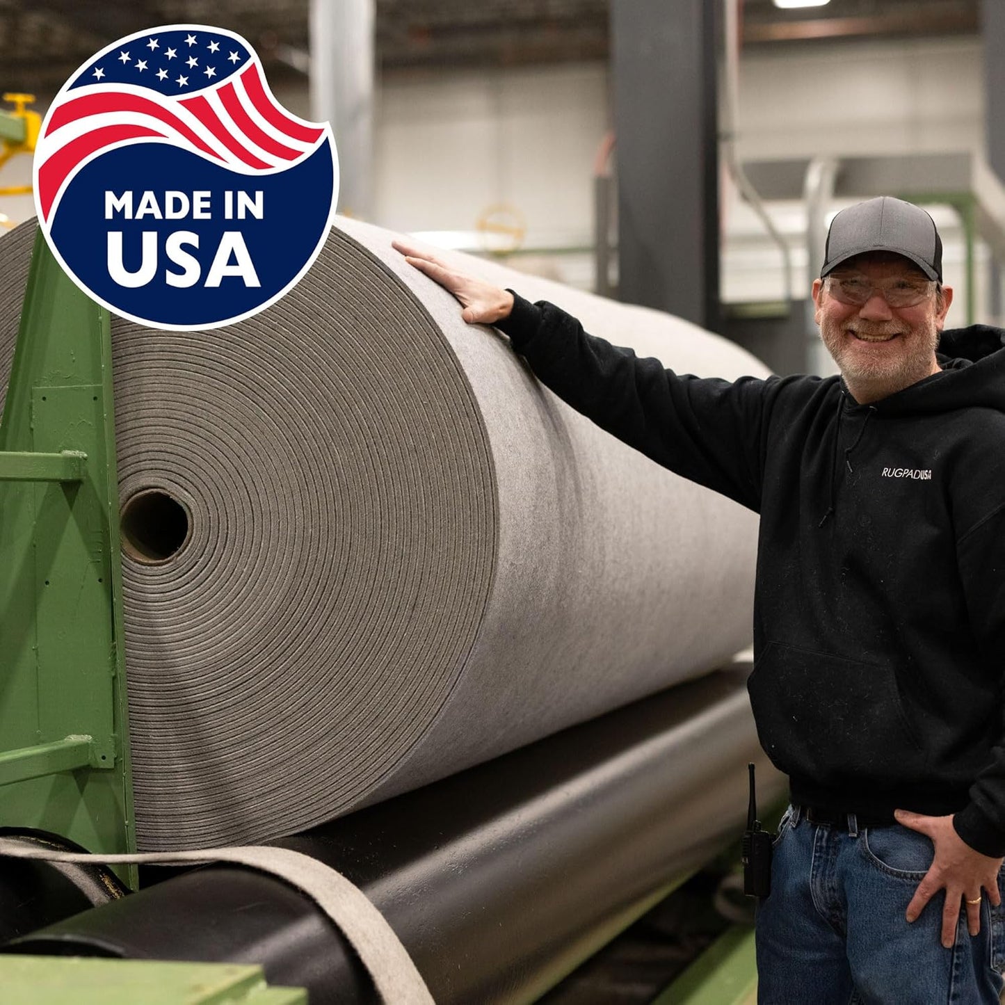 RUGPADUSA - Eco-Plush - 5'x8' - 1/2" Thick - 100% Felt - Luxurious Cushioned Rug Pad - Available in 3 Thicknesses, Many Custom Sizes