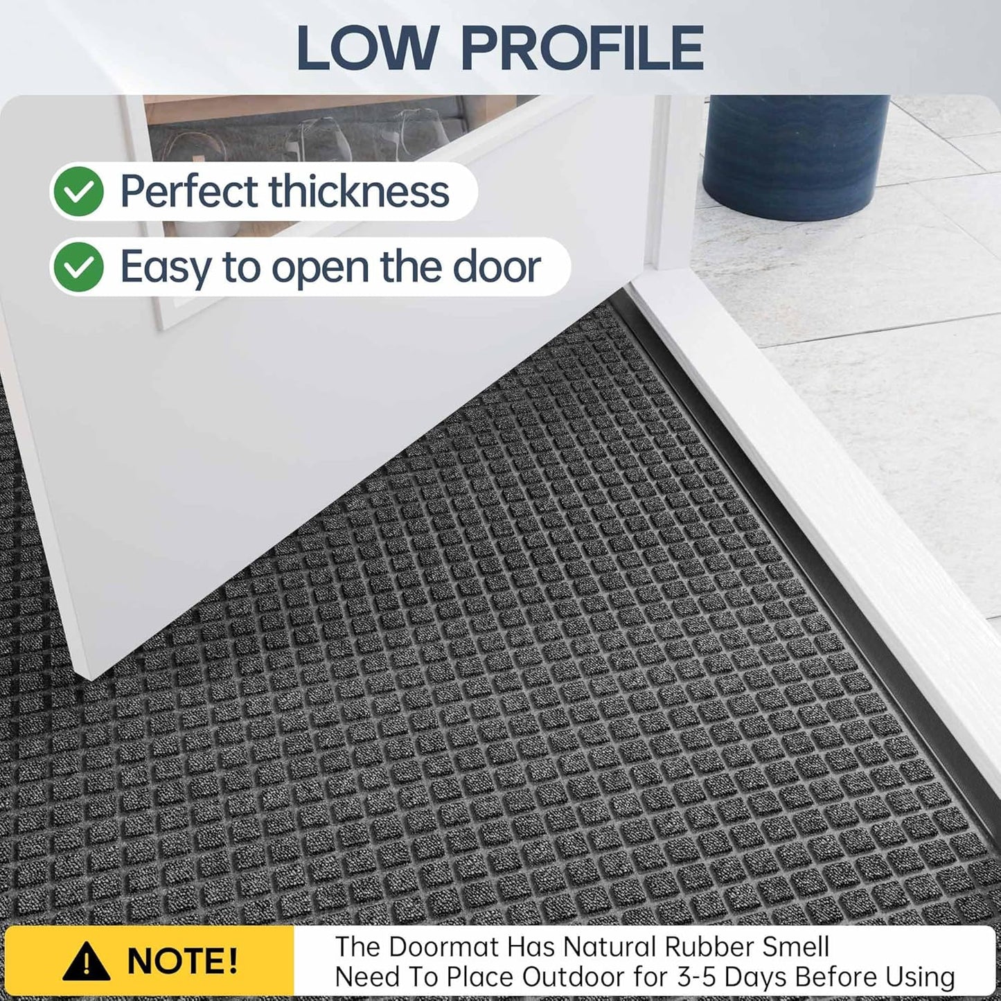 Amyracel Front Door Mat Outdoor Indoor Entrance, 24"x48" All Season Weather Outside Door Mat, Heavy Duty Rubber Backing Doormat for Entryway, Floor Inside Back Door Mats Washable