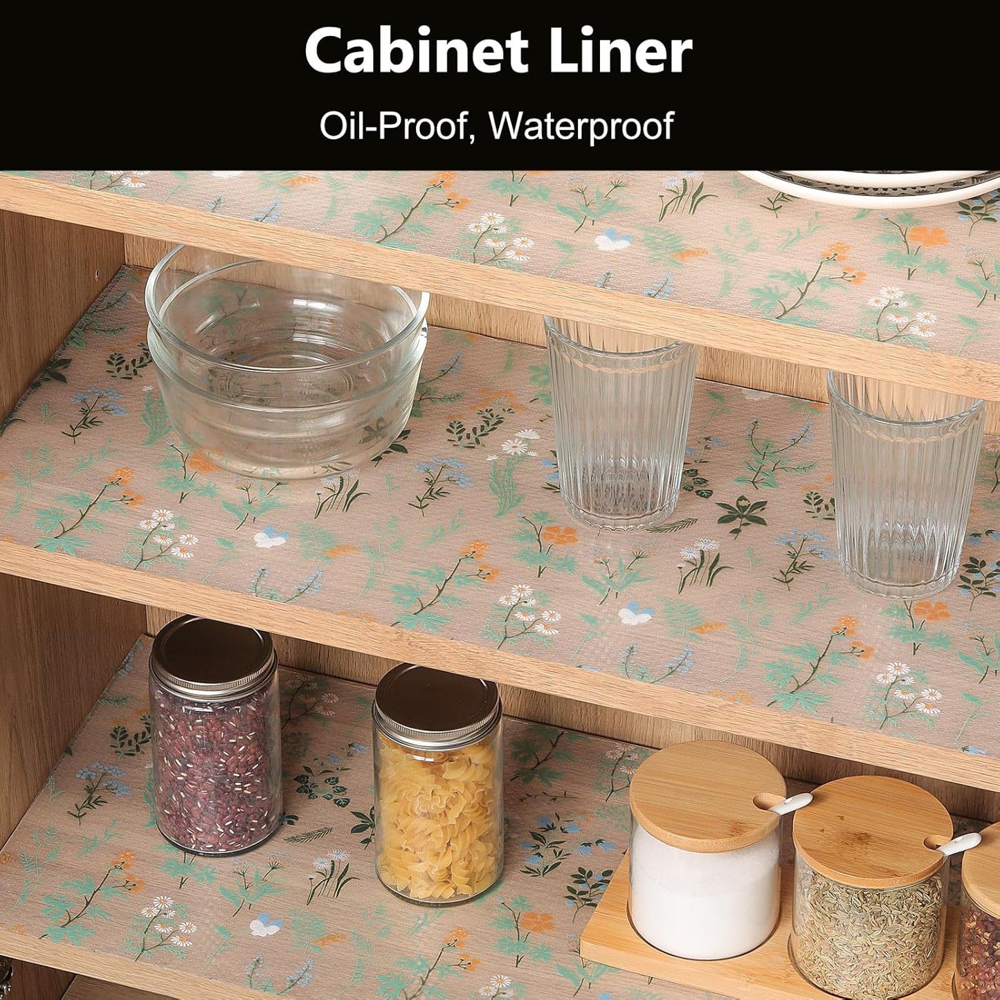 INNOLITES Shelf Liners for Kitchen Cabinets – Drawer Liner Waterproof & Oil-Proof, Non-Adhesive EVA Mat – Durable & Washable – for Shelves, Cupboard, Dresser 17.7" x 360"