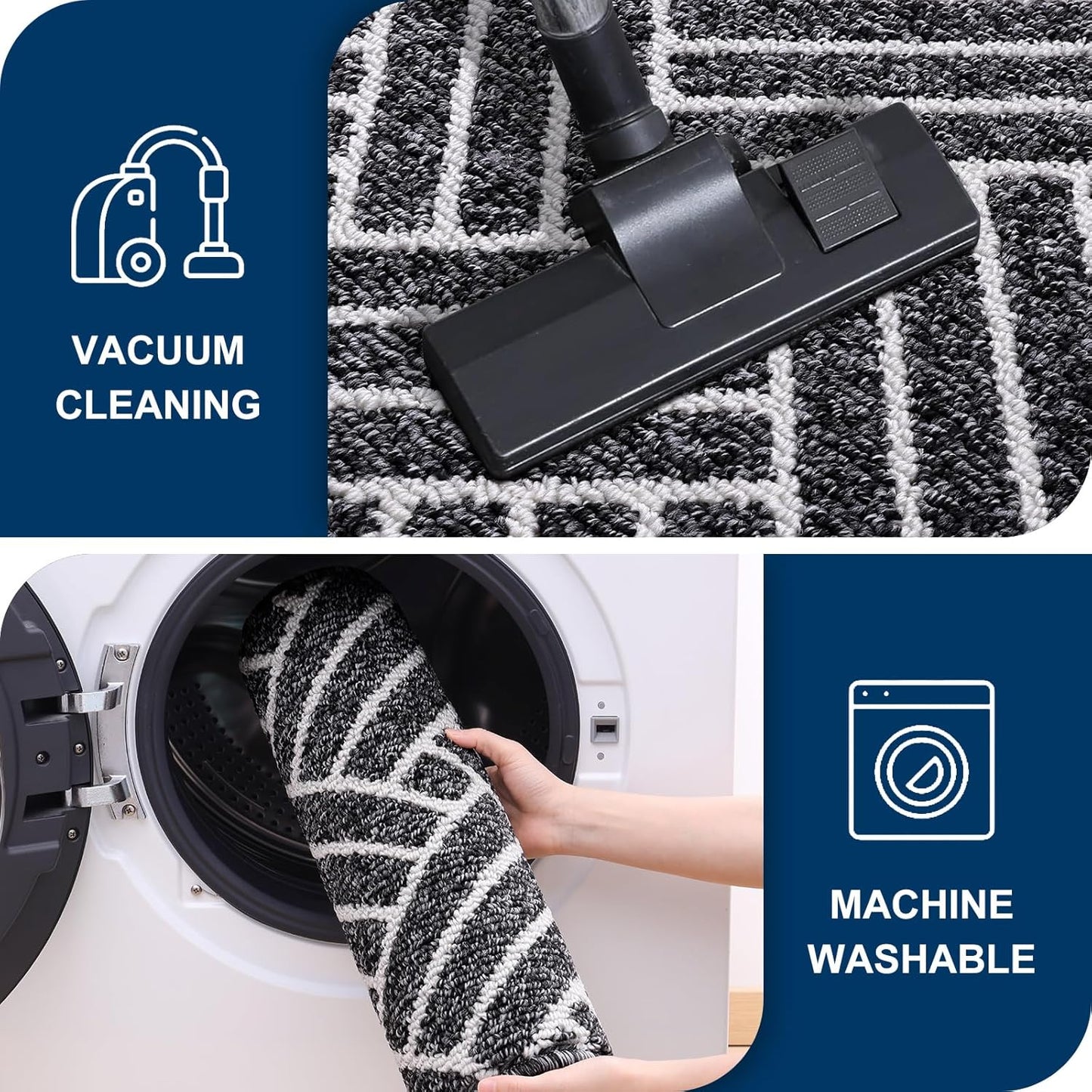 OLANLY Indoor Door Mat, 32x20 Inch, Dirt Resistant and Absorbent, Non-Slip Rubber Backing Floor Mats, Easy Clean Low-Profile Doormat for Entryway, Front Door, and Inside Entrance, Black