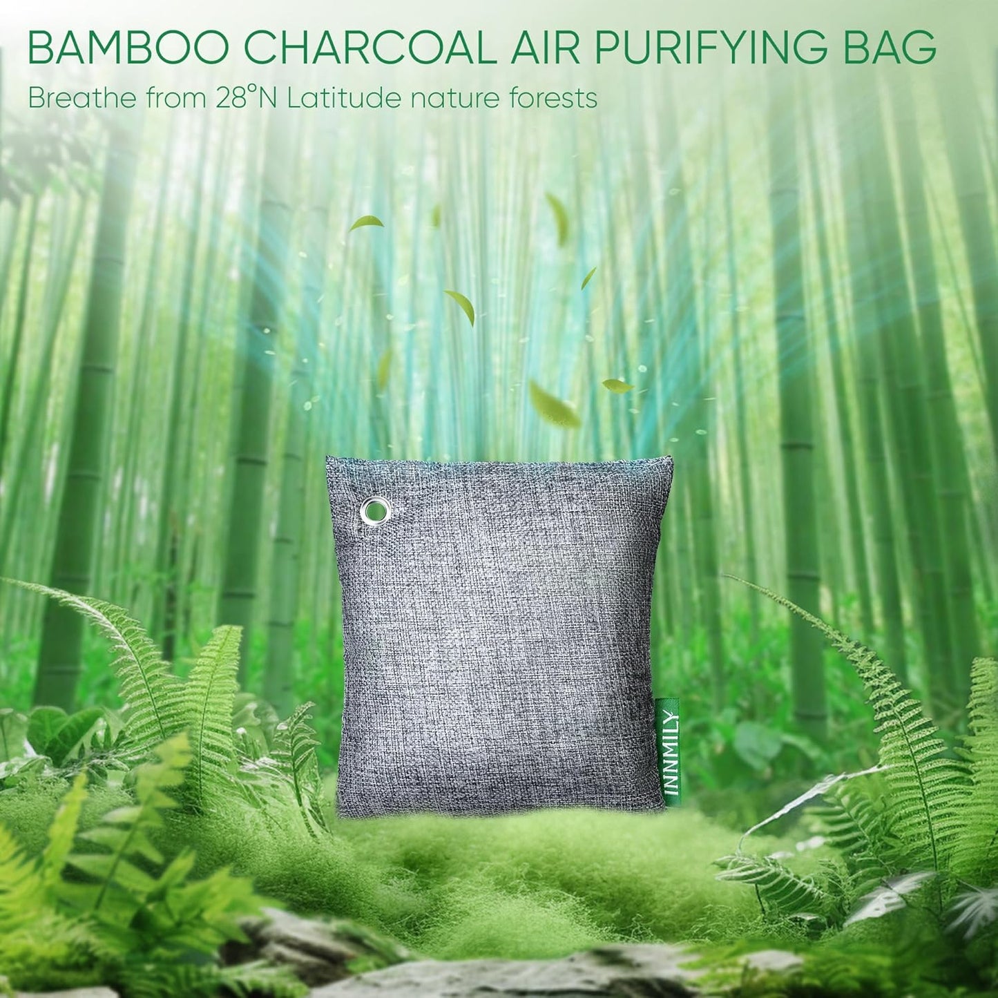 Activated Charcoal Odor Absorber,Large 500g W Hooks Nature Odor Eliminator for Strong Odor,Bamboo Charcoal Air Purifying Bags,Moisture Absorbers for Fresh Home Car Closet Pet,Smoke Smell Deodorizer