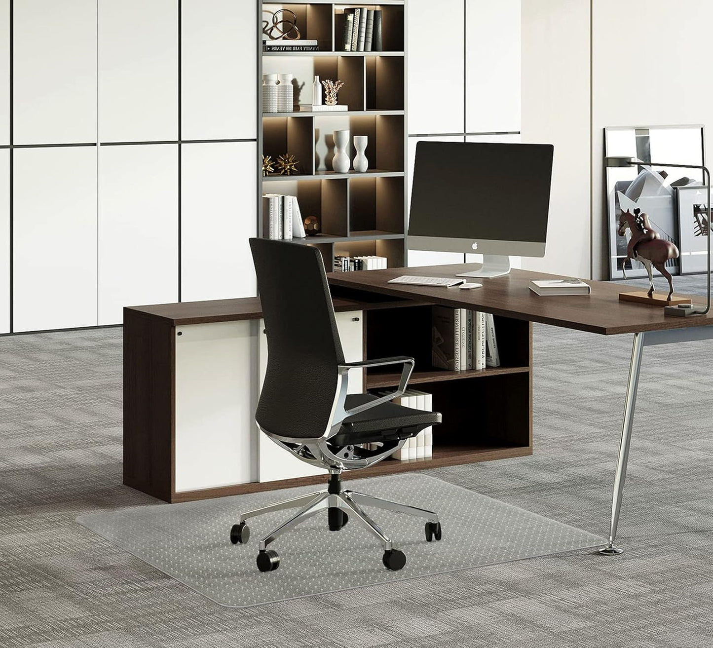 FuturHydro Office Chair Mat for Carpet, 48" x 48" Clear Office Home Floor Protector Mat, Easy Glide Computer Desk Chair Floor Mats for Hard Wood Tile Floors (Square)