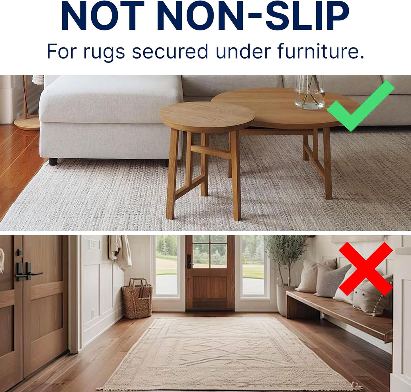RUGPADUSA - Eco-Plush - 6'x8' - 1/2" Thick - 100% Felt - Luxurious Cushioned Rug Pad - Available in 3 Thicknesses, Many Custom Sizes