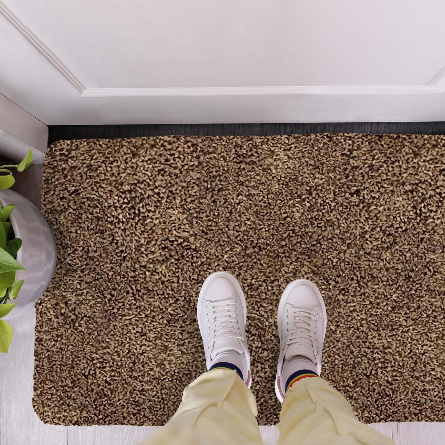 Premium Microfiber Indoor Door Mat – 32"x48" Washable Entry Mat, Non-Slip, Waterproof Backing, Super Absorbent, Low Profile Entryway Doormat for Indoor Entrance