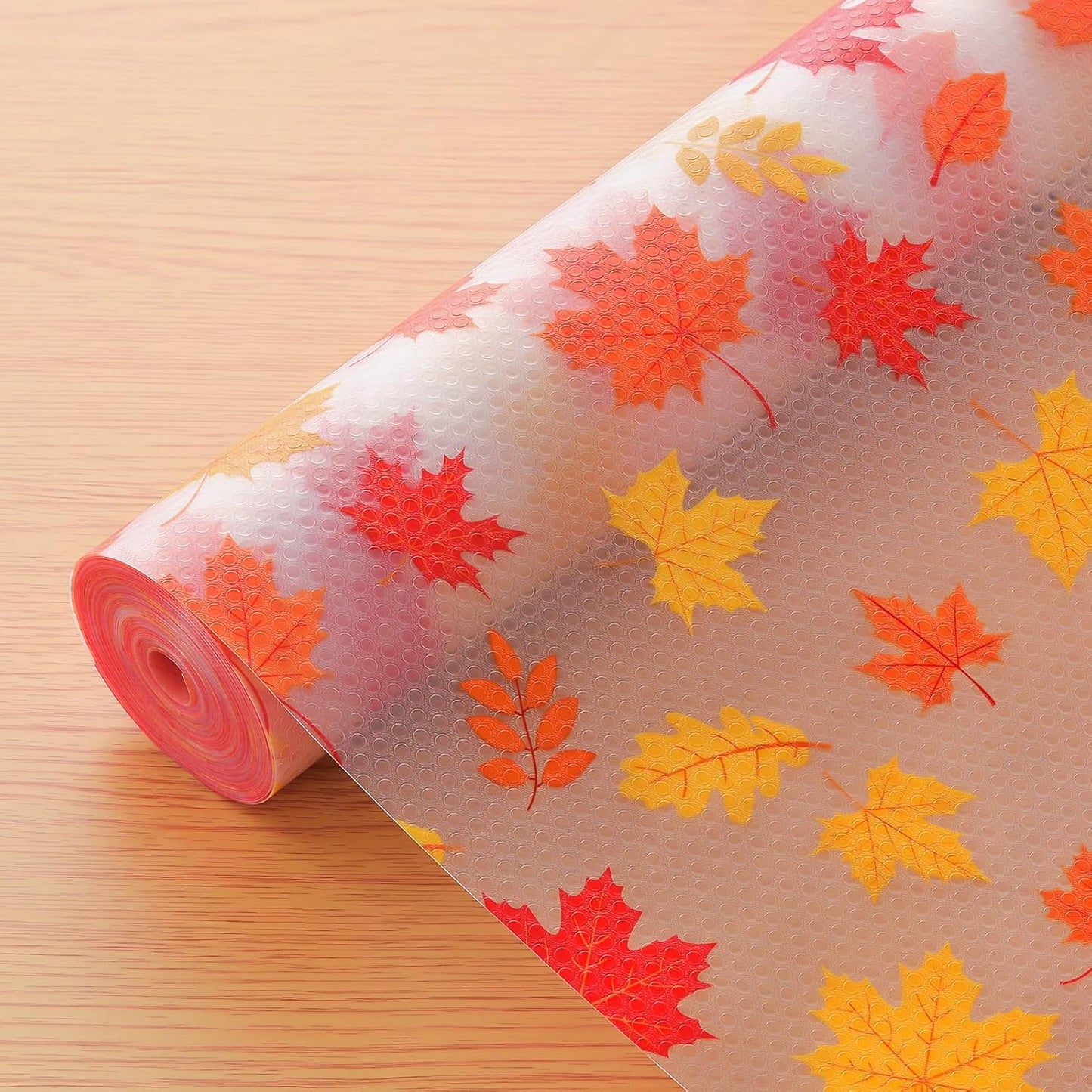 Cooyes Shelf Paper for Kitchen Cabinets Non Adhesive, Waterproof & Oil-Proof Kitchen Drawer Liner for Refrigerator Drawer Fridge Cupboard, (17.7 Inch W x 197 Inch L, Pumpkin Orange)