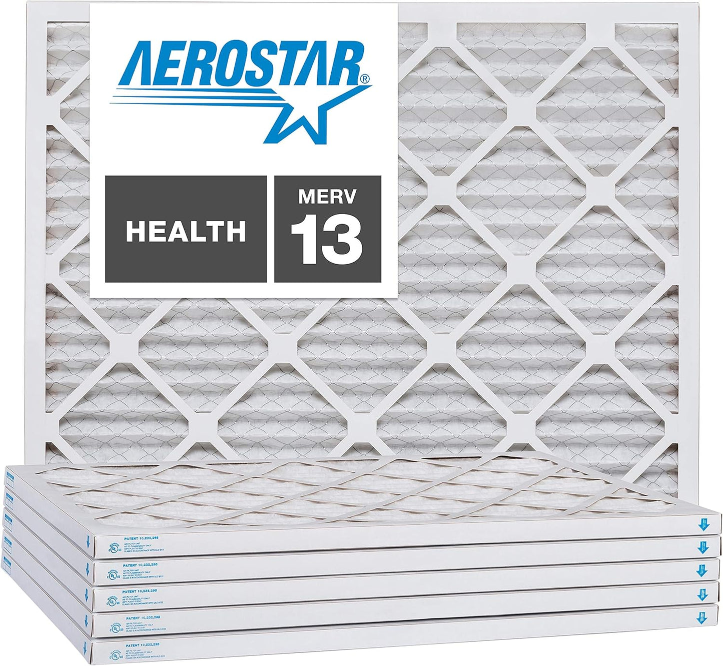 Aerostar 10x18x1 MERV 13, Pleated Air Filter, 10x18x1, Box of 6, Made in the USA
