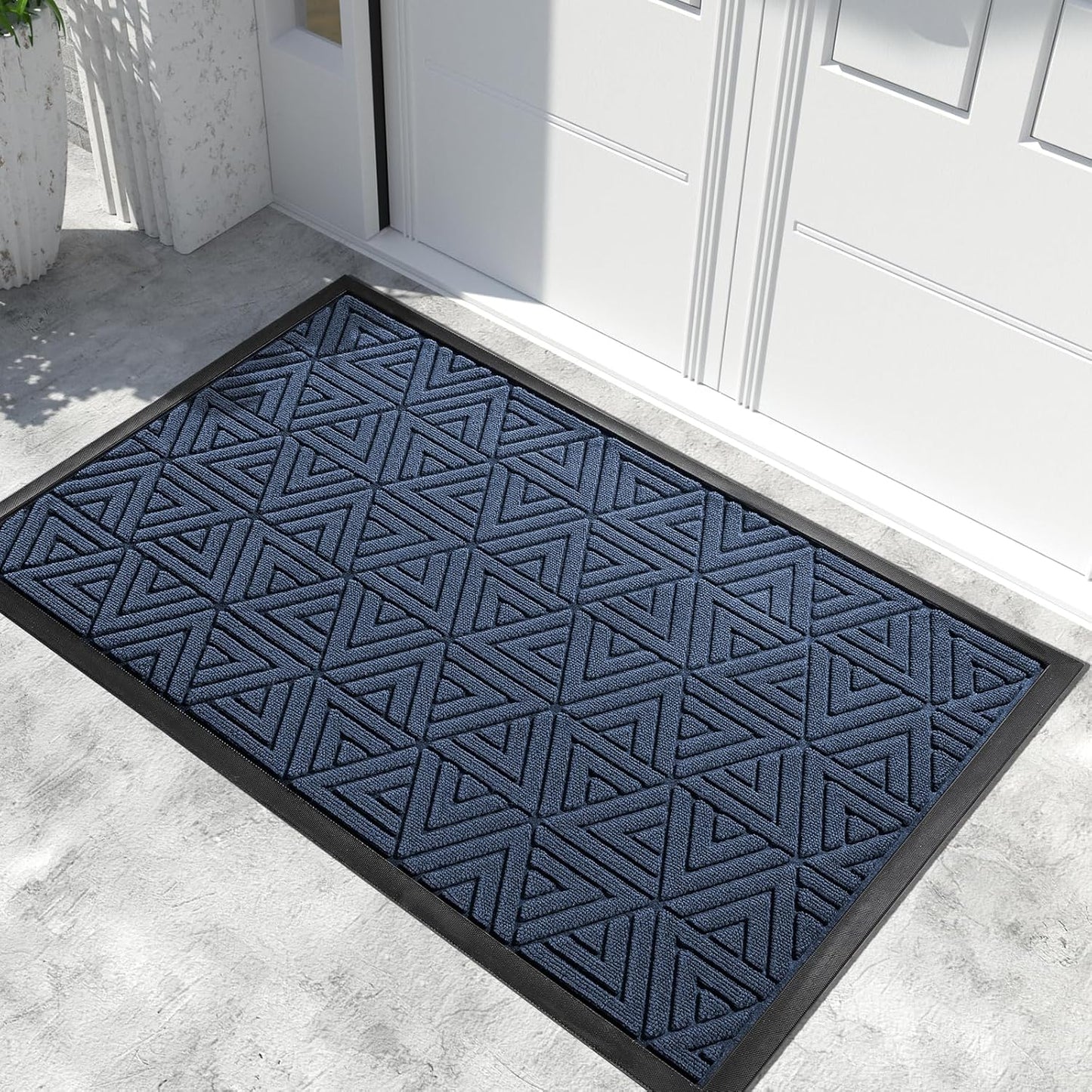 Yimobra Extra Large Door Mat 60x32, All-Weather Waterproof Non-Slip Welcome Matt Outdoor, Heavy Duty Non Slip Doormat for Entryway for Patio and Garage Indoor, Easy Clean, Blue