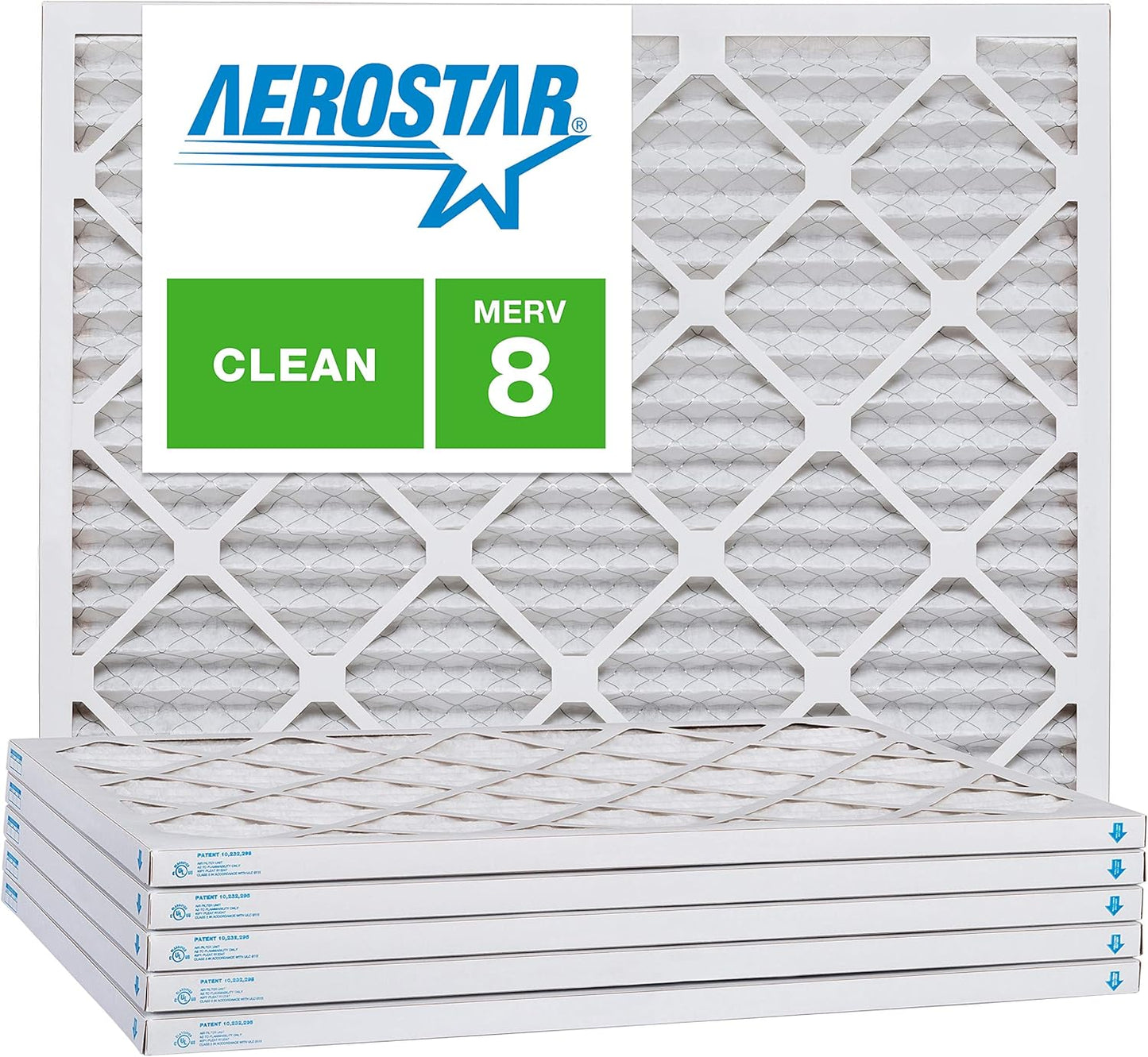 Aerostar 10x16x1 MERV 8-6 Count - High Efficiency Pleated HVAC, Furnace & Air Conditioner Filters - Removes Dust, Lint, Mold & Allergy-Causing Pollen