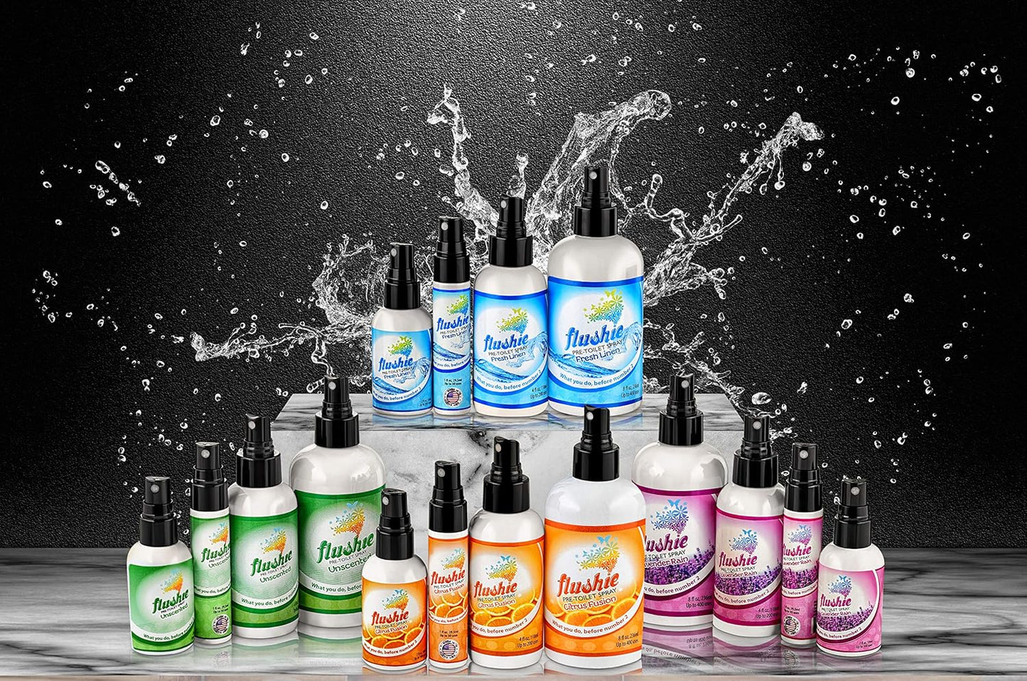 Flushie Pre-Toilet Spray for Travel - Toilet Deodorizer & Poop Odor Eliminator